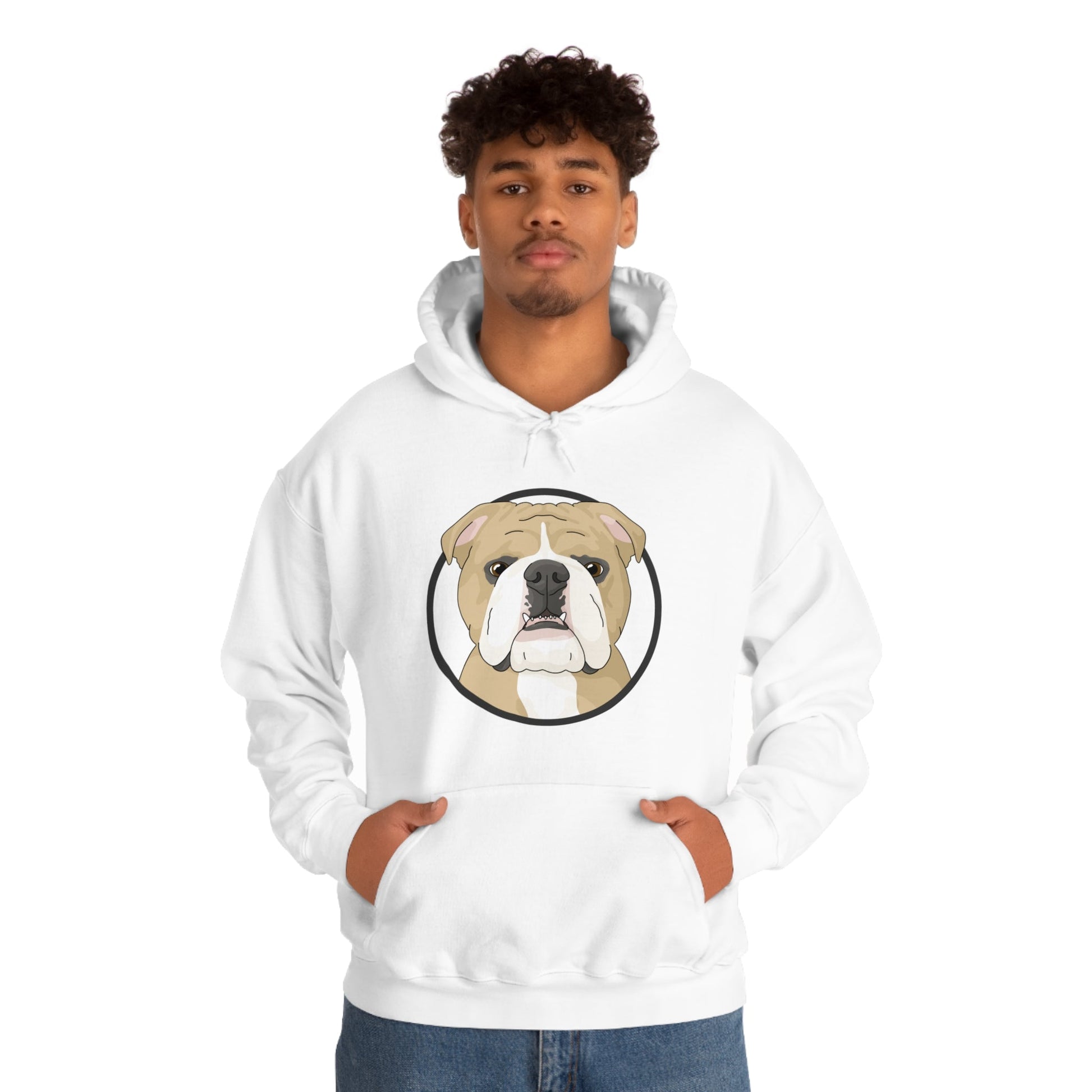 English Bulldog Circle | Hooded Sweatshirt - Detezi Designs-29498496612075991147