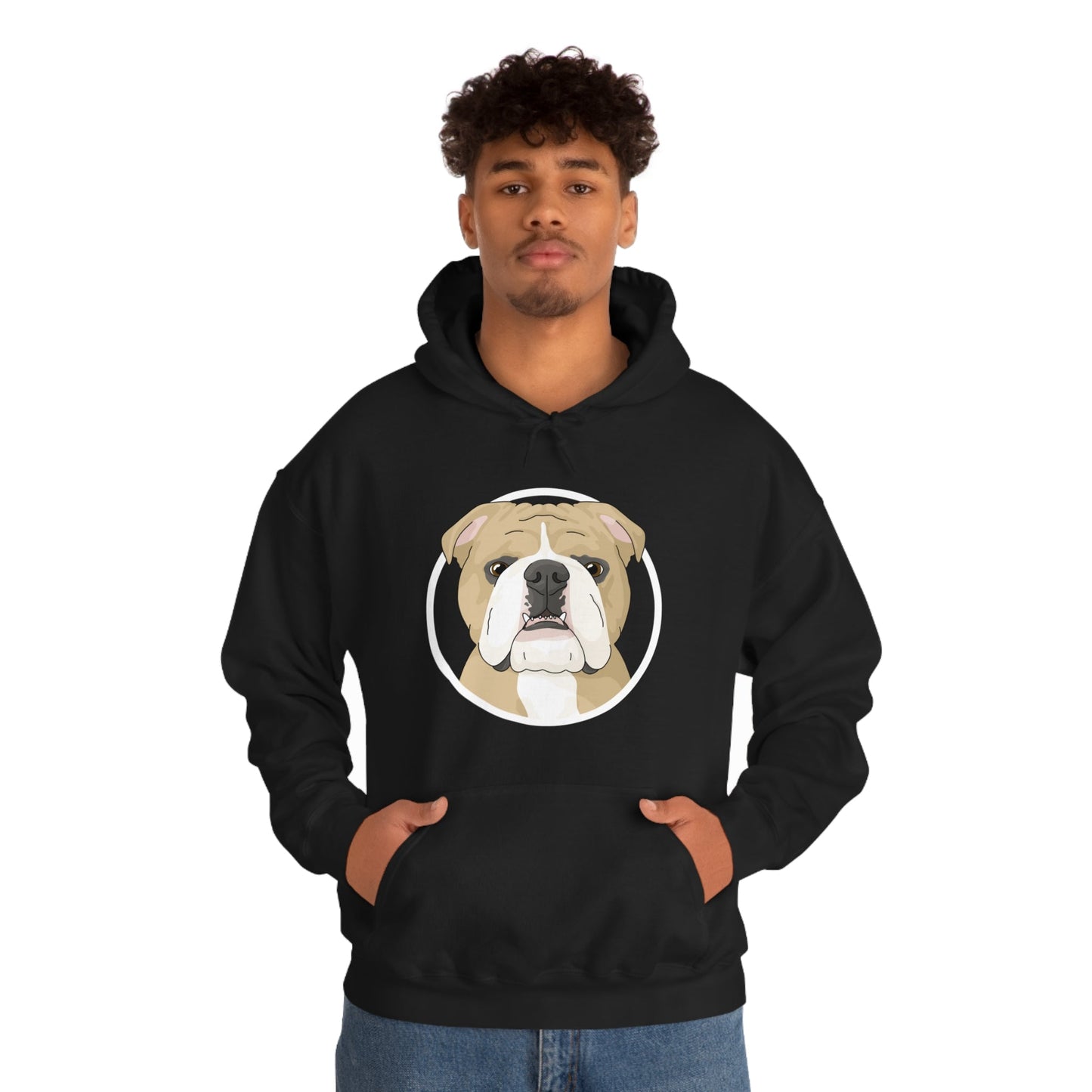 English Bulldog Circle | Hooded Sweatshirt - Detezi Designs-29498496612075991147