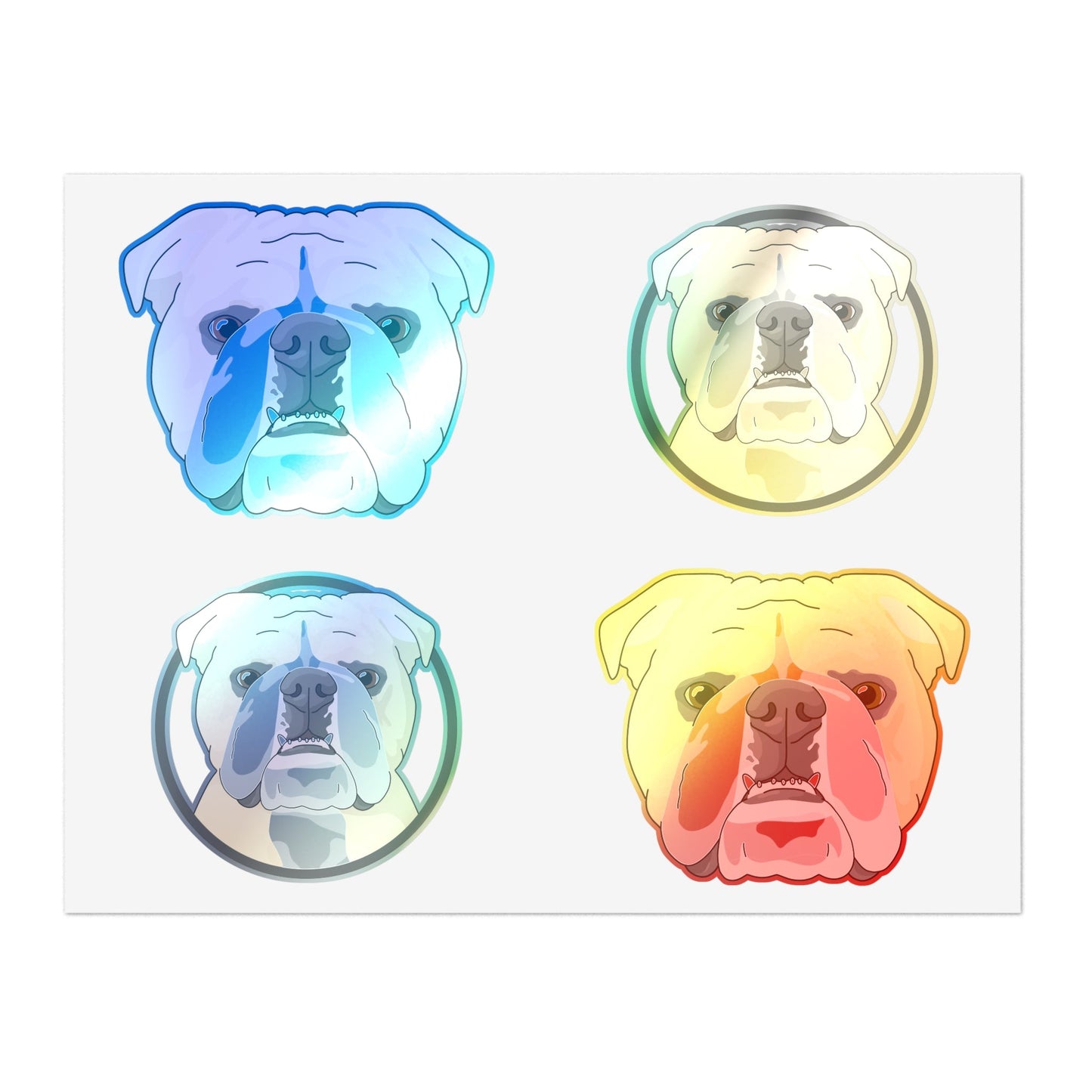 English Bulldog Circle | Sticker Sheet - Detezi Designs-22528572951105632138