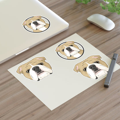 English Bulldog Circle | Sticker Sheet - Detezi Designs-22528572951105632138