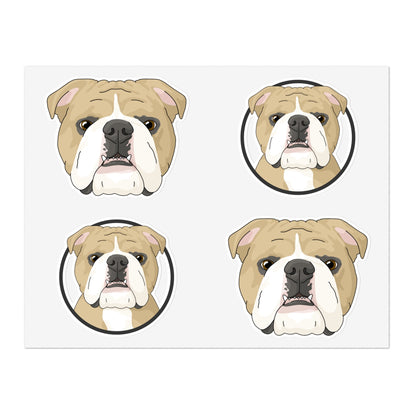 English Bulldog Circle | Sticker Sheet - Detezi Designs-30331002992702328401