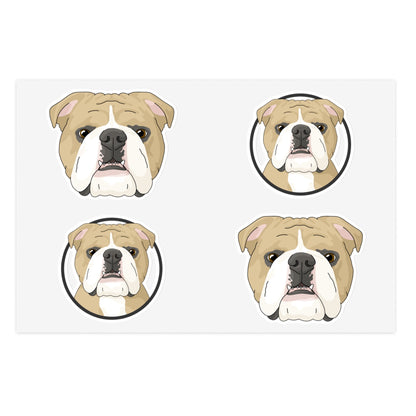English Bulldog Circle | Sticker Sheet - Detezi Designs-94291869053626039400