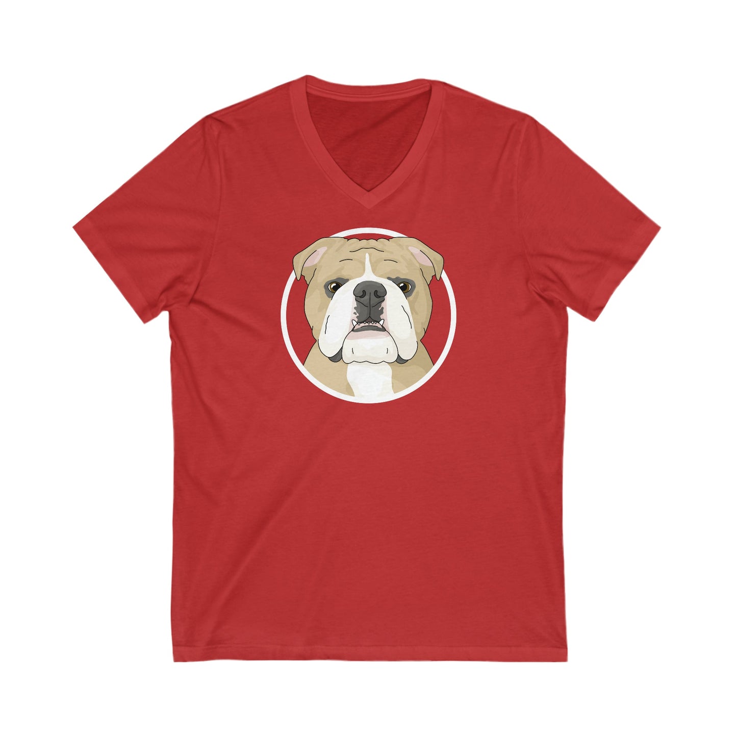 English Bulldog Circle| Unisex V-Neck Tee - Detezi Designs-10834085281850606217