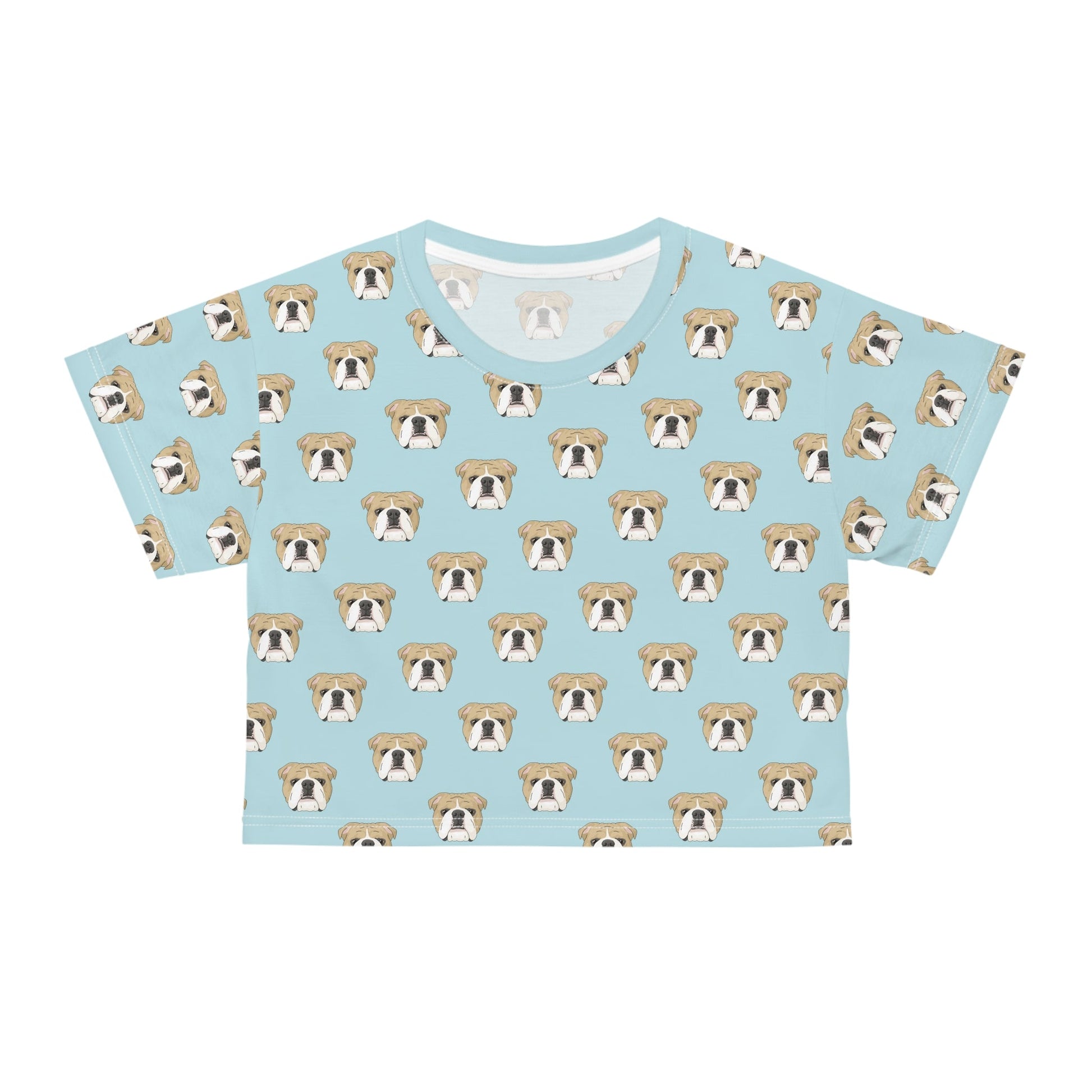 English Bulldog Faces | Crop Tee - Detezi Designs-GR001