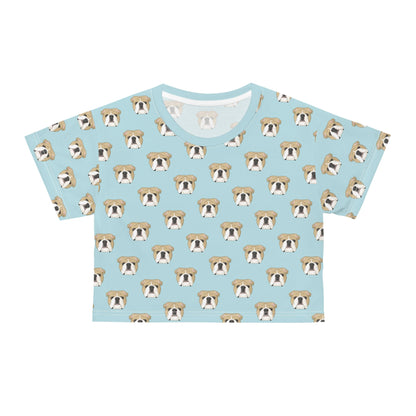 English Bulldog Faces | Crop Tee - Detezi Designs-GR001