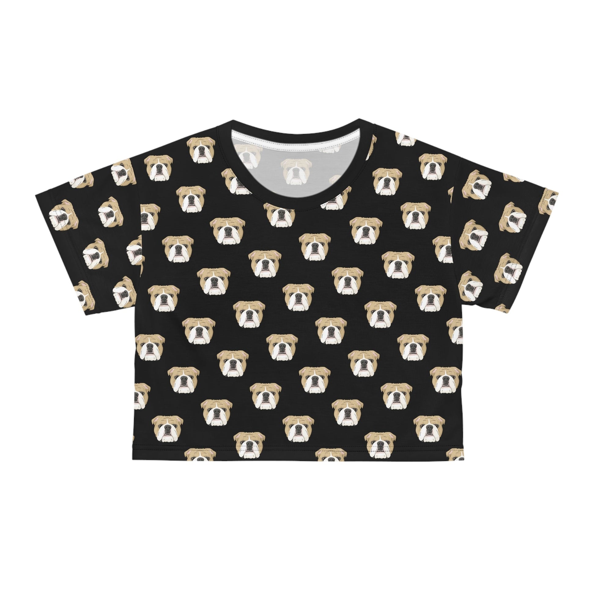 English Bulldog Faces | Crop Tee - Detezi Designs-GR001