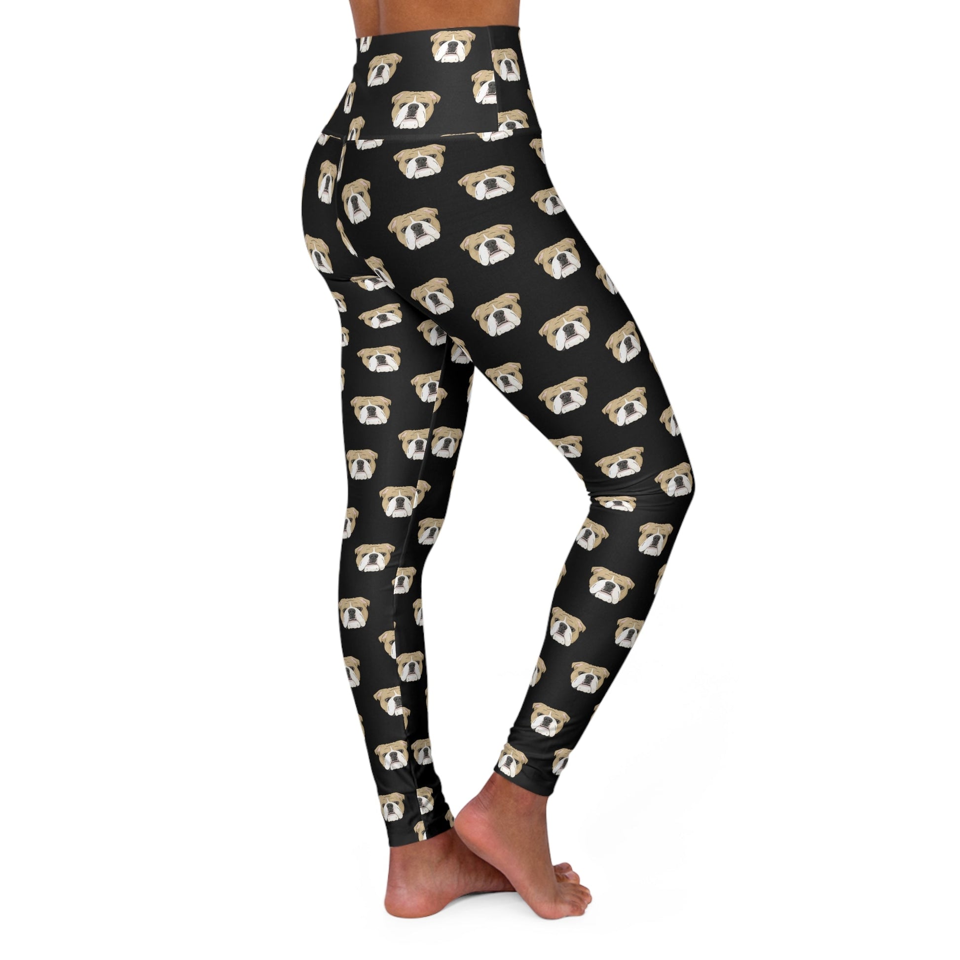 English Bulldog Faces | Leggings - Detezi Designs-26703945387530080402