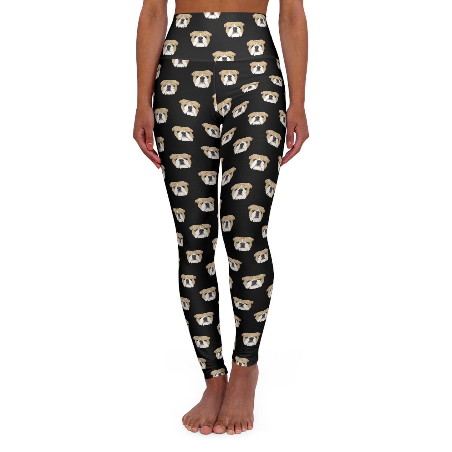 English Bulldog Faces | Leggings - Detezi Designs-26703945387530080402