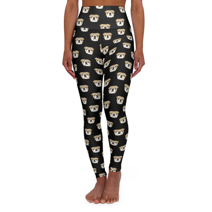 English Bulldog Faces | Leggings - Detezi Designs-26703945387530080402