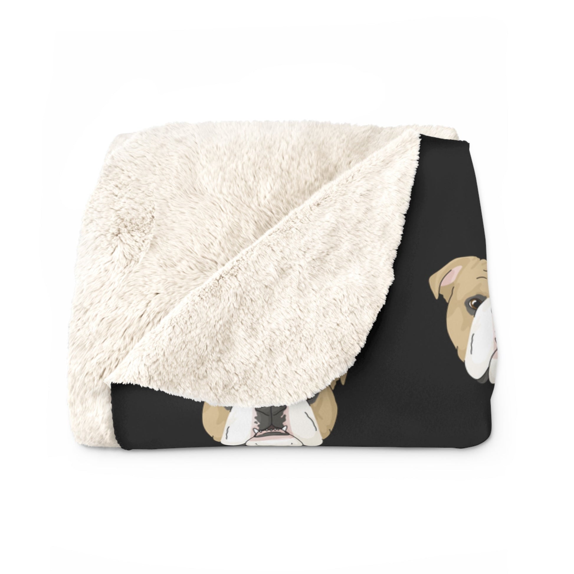 English Bulldog Faces | Sherpa Fleece Blanket - Detezi Designs-61676121109181301234