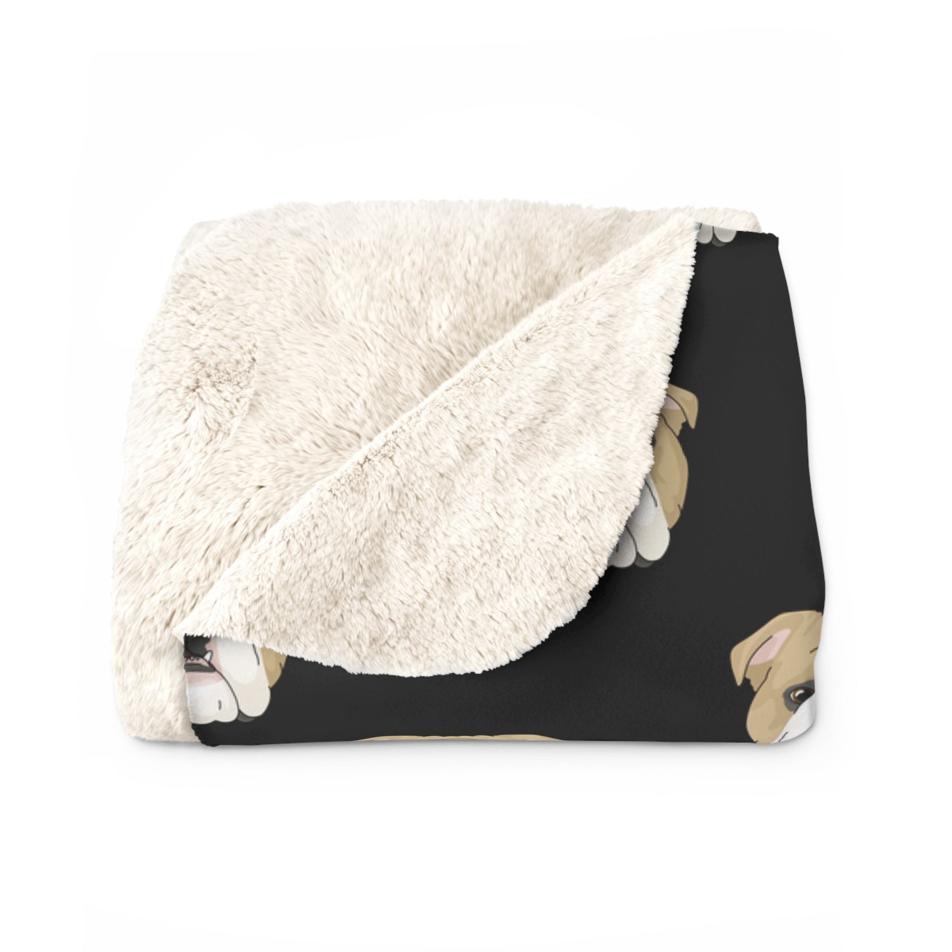 English Bulldog Faces | Sherpa Fleece Blanket - Detezi Designs-61676121109181301234