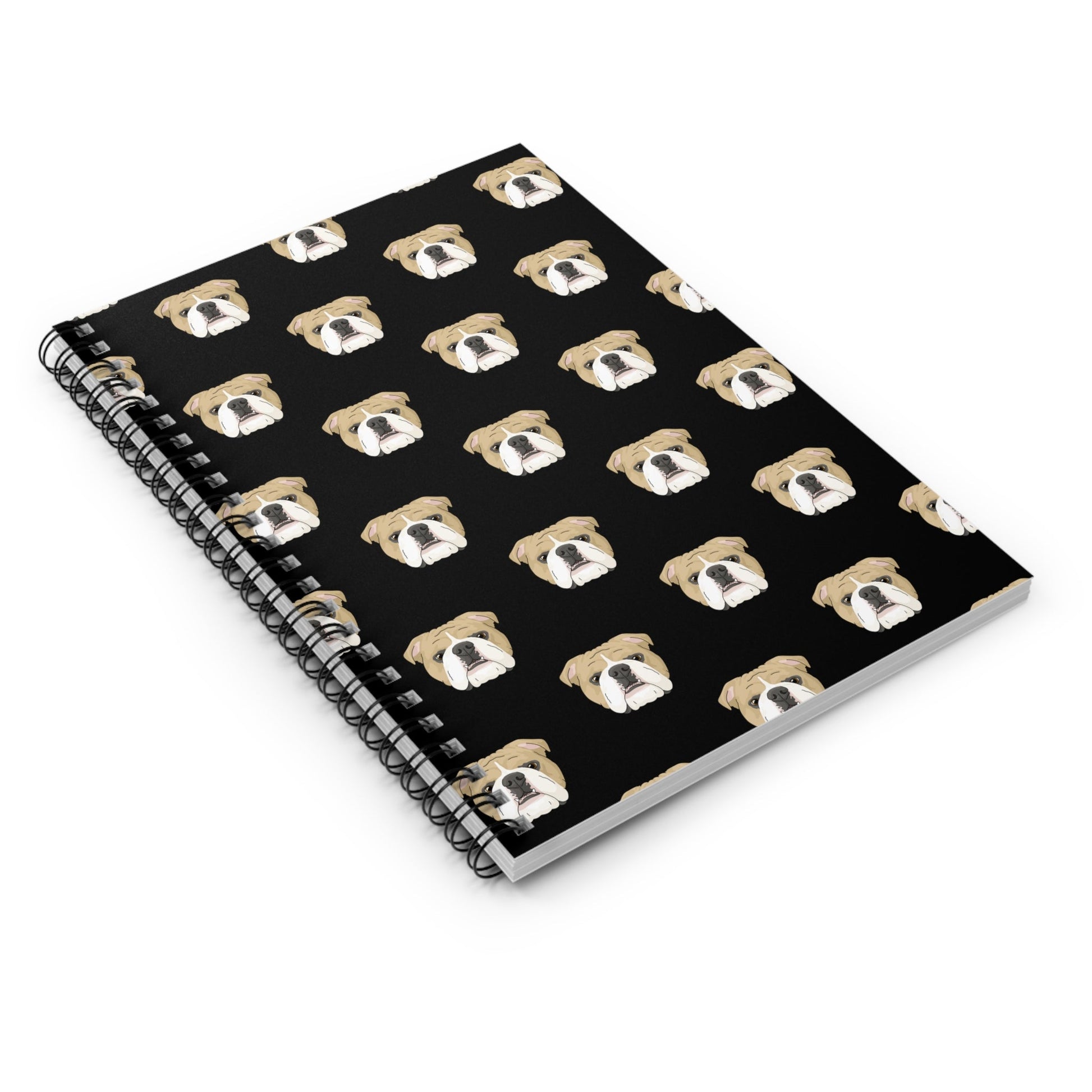 English Bulldog Faces | Spiral Notebook - Detezi Designs-14691596418476587434