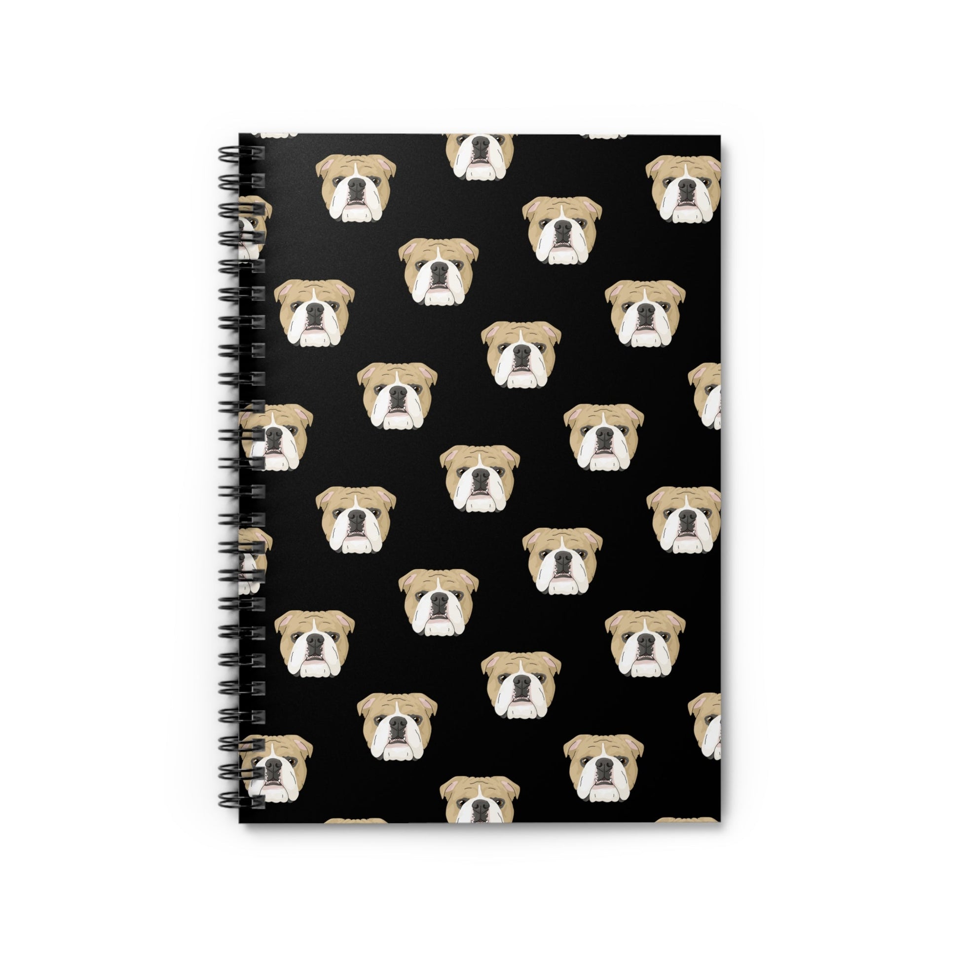 English Bulldog Faces | Spiral Notebook - Detezi Designs-14691596418476587434