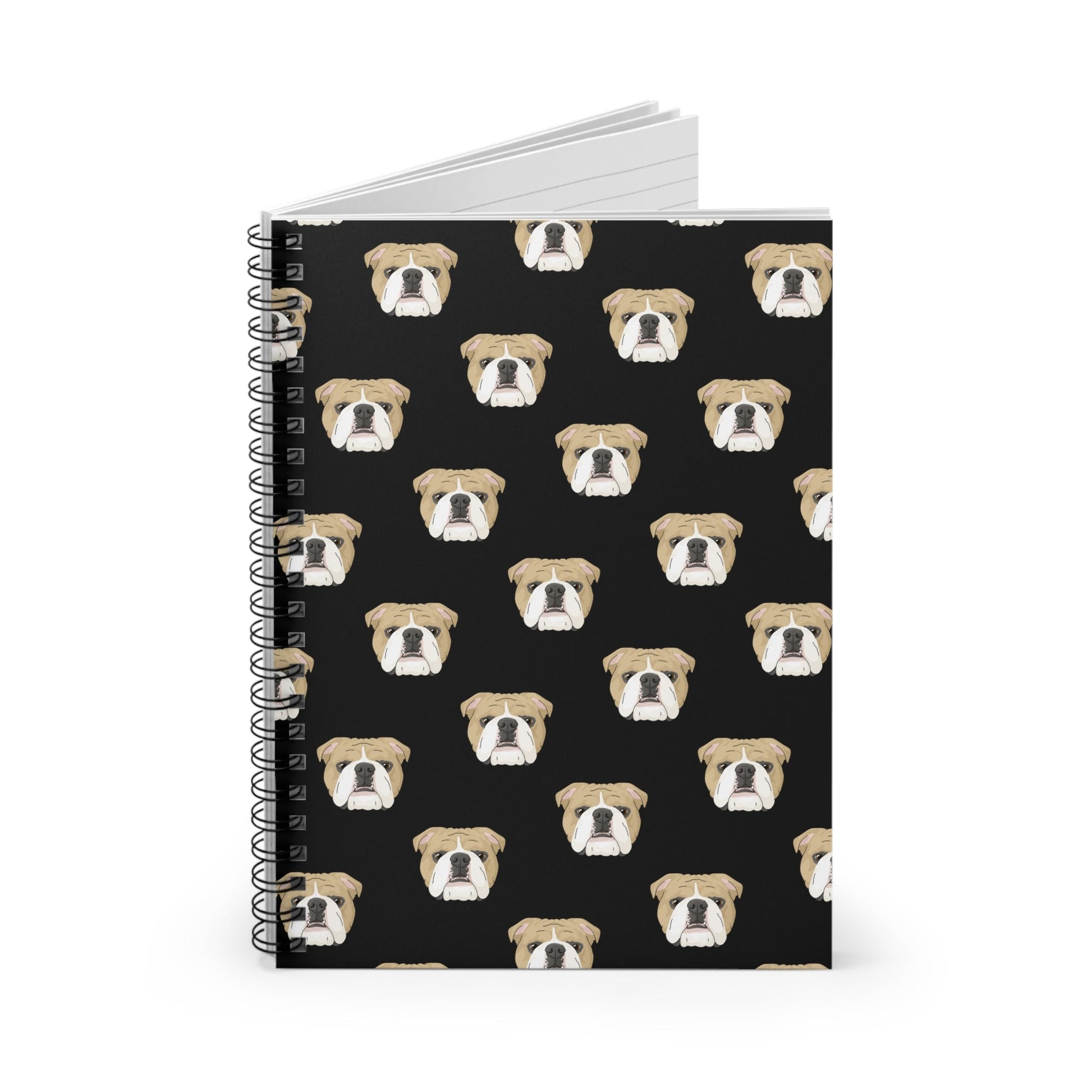 English Bulldog Faces | Spiral Notebook - Detezi Designs-14691596418476587434