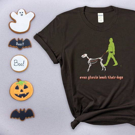 Even Ghouls Leash Their Dogs | T-shirt - Detezi Designs-12630930308308623475