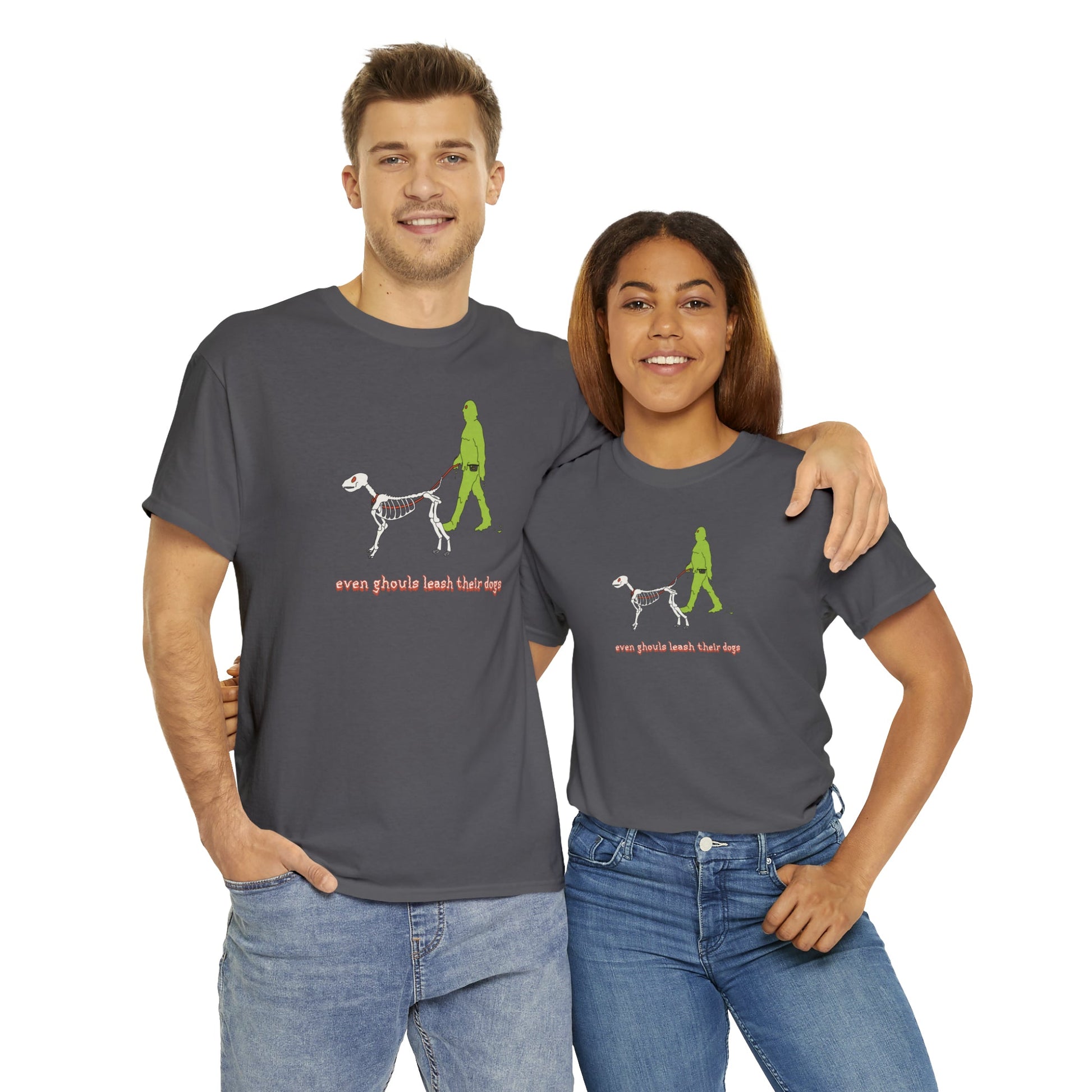 Even Ghouls Leash Their Dogs | T-shirt - Detezi Designs-33967044430564957492