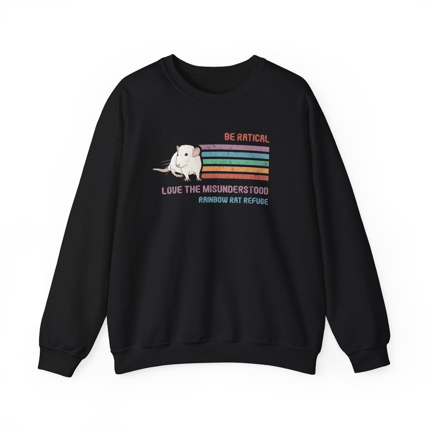 Fish | Rainbow Rat Refuge | FUNDRAISER | **AMERICAN PRINTER** | Crewneck Sweatshirt - Detezi Designs-15916670840009081304