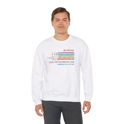 Fish | Rainbow Rat Refuge | FUNDRAISER | **AMERICAN PRINTER** | Crewneck Sweatshirt - Detezi Designs-15916670840009081304