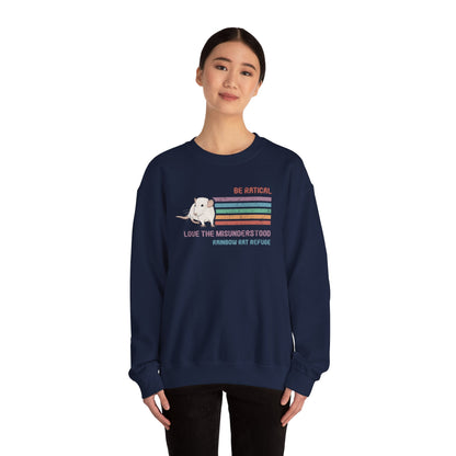 Fish | Rainbow Rat Refuge | FUNDRAISER | **AMERICAN PRINTER** | Crewneck Sweatshirt - Detezi Designs-15916670840009081304