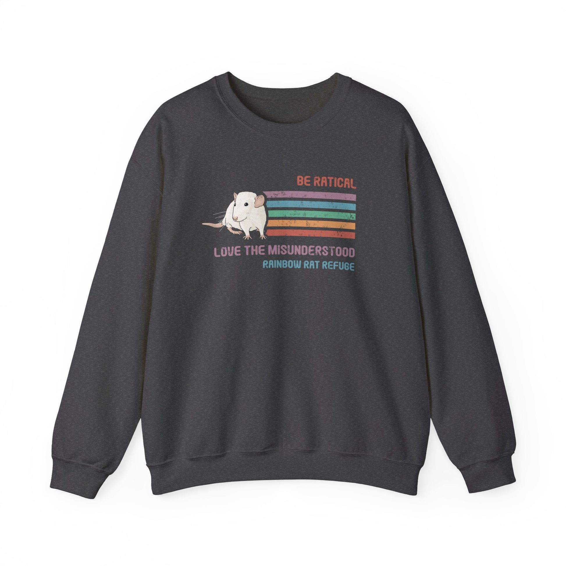 Fish | Rainbow Rat Refuge | FUNDRAISER | **AMERICAN PRINTER** | Crewneck Sweatshirt - Detezi Designs-29999610685234018395