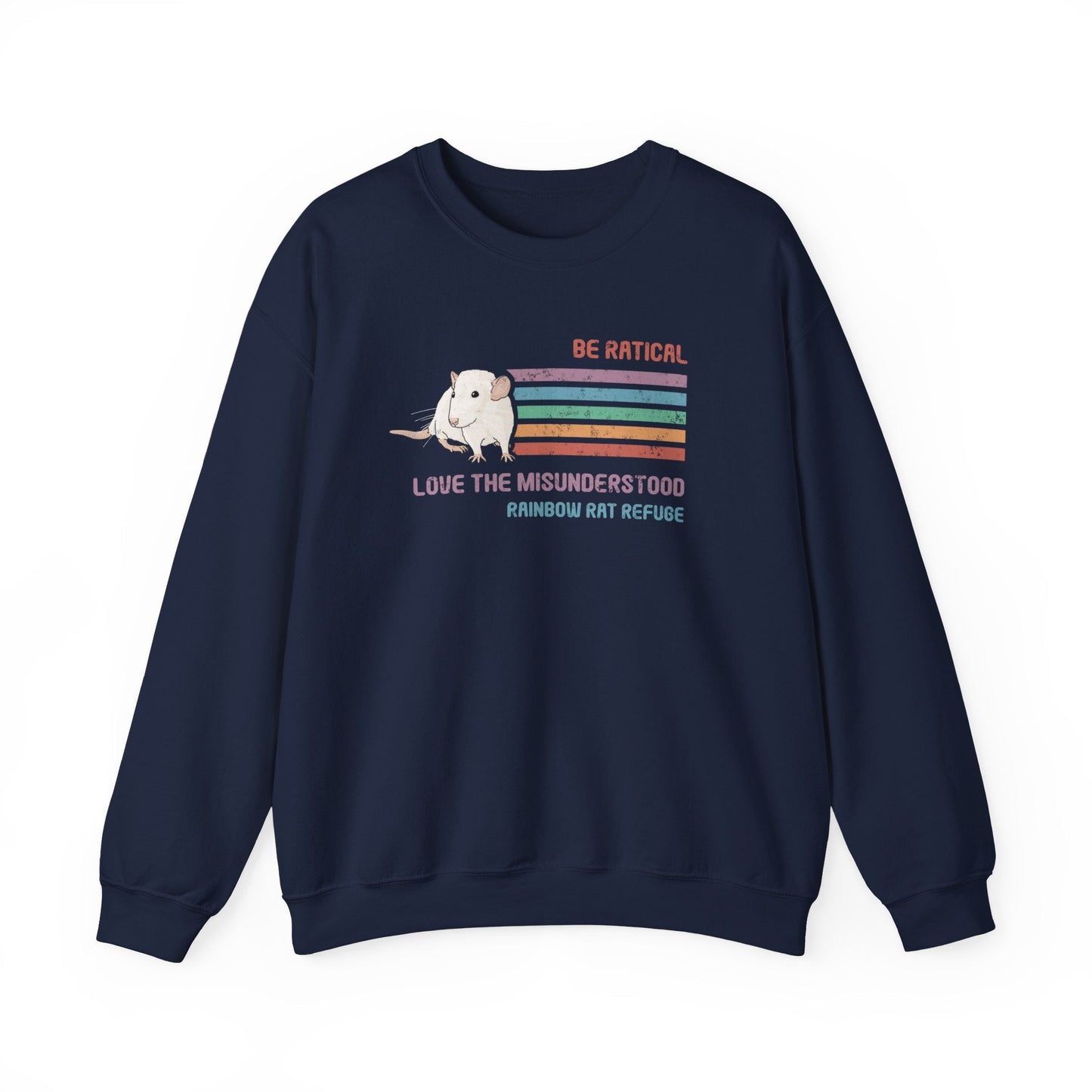 Fish | Rainbow Rat Refuge | FUNDRAISER | **AMERICAN PRINTER** | Crewneck Sweatshirt - Detezi Designs-32355804987867836610