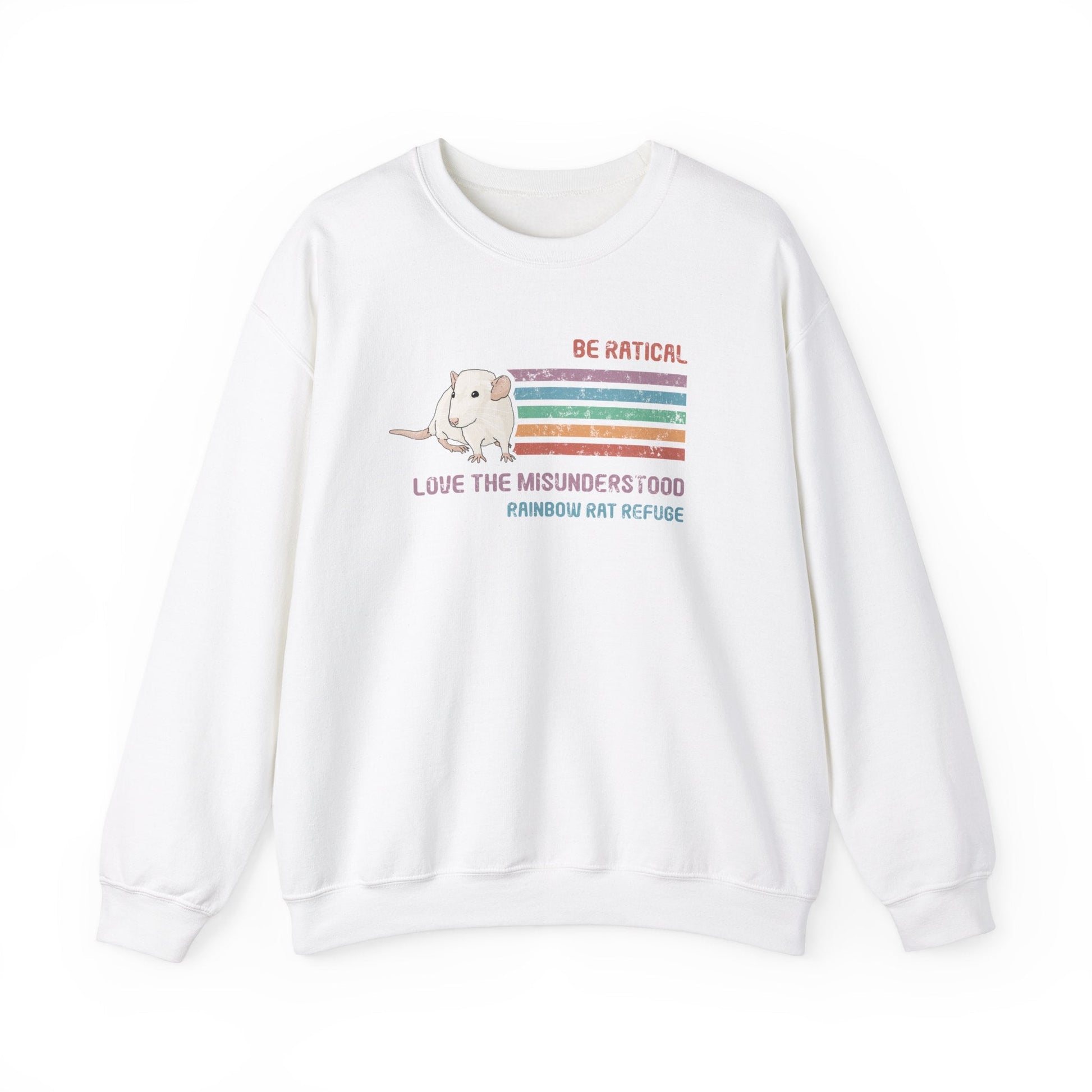 Fish | Rainbow Rat Refuge | FUNDRAISER | **AMERICAN PRINTER** | Crewneck Sweatshirt - Detezi Designs-32358733595091023905