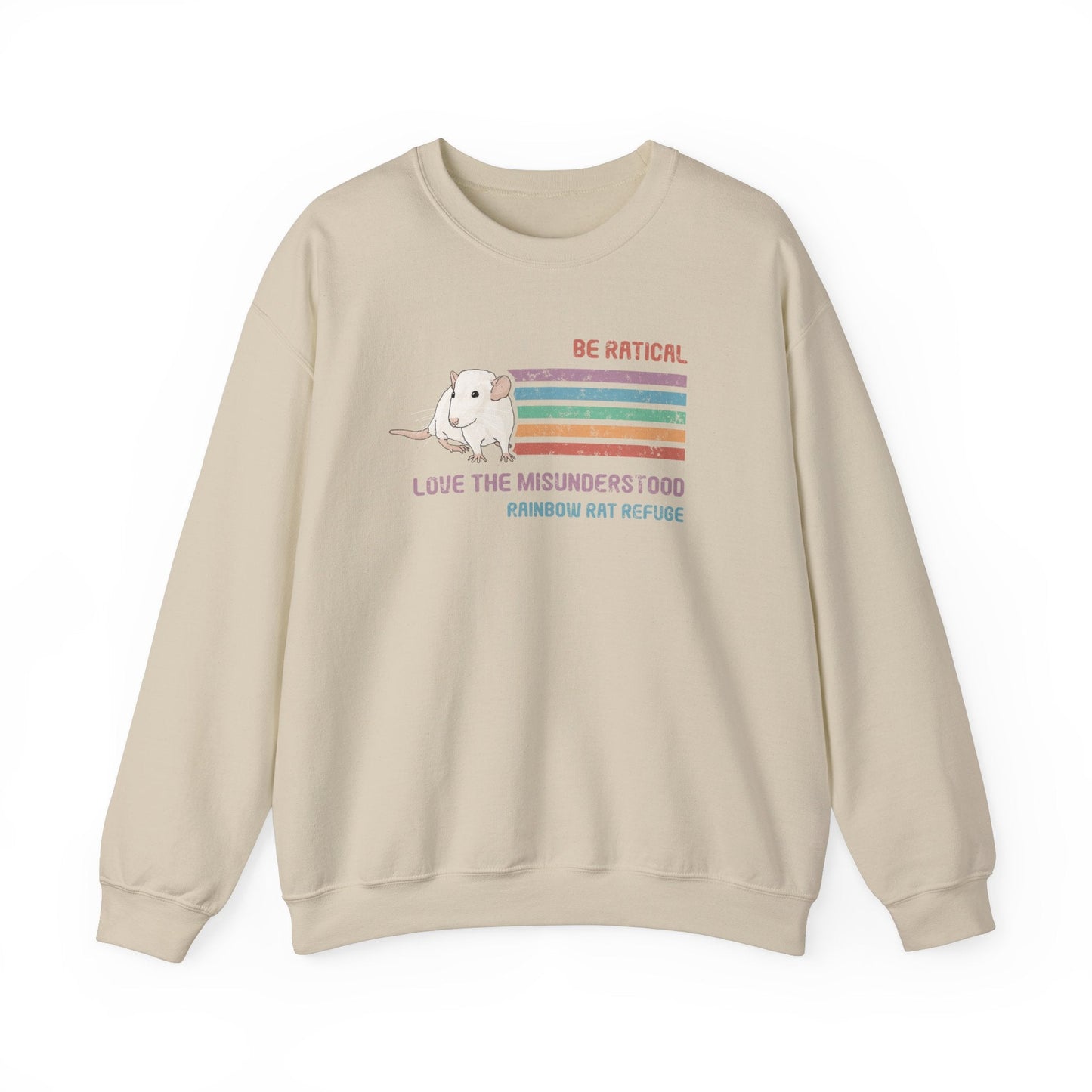 Fish | Rainbow Rat Refuge | FUNDRAISER | **AMERICAN PRINTER** | Crewneck Sweatshirt - Detezi Designs-73121724203262531381