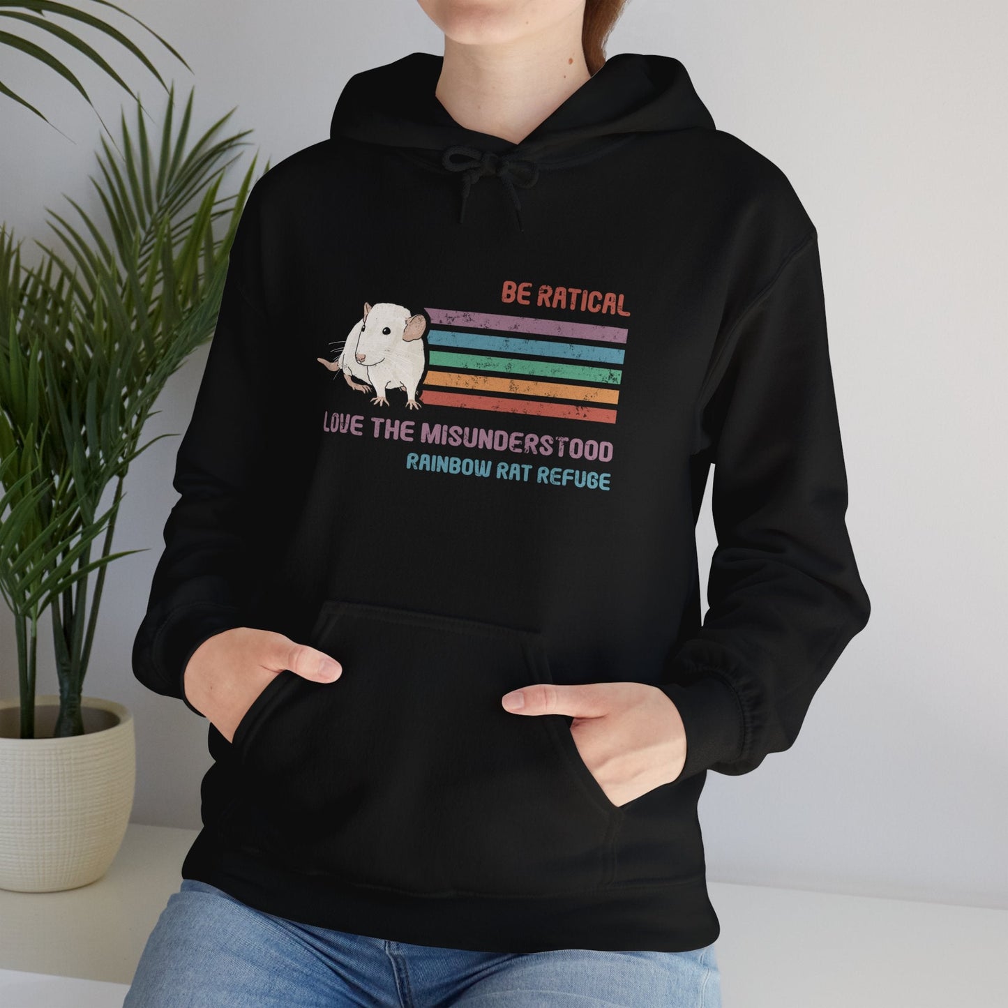 Fish | Rainbow Rat Refuge | FUNDRAISER | **AMERICAN PRINTER** | Hooded Sweatshirt - Detezi Designs-21466893986887400351