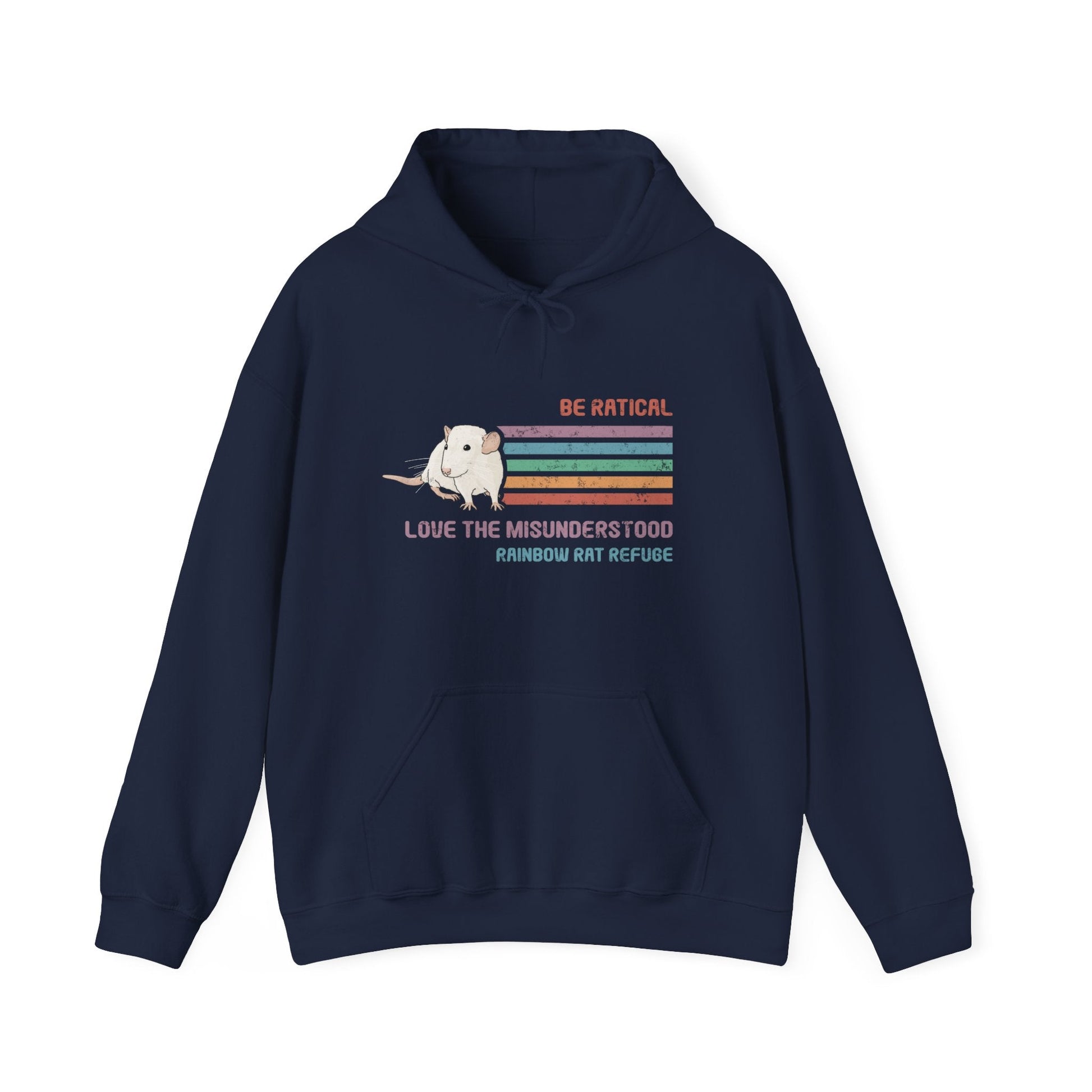 Fish | Rainbow Rat Refuge | FUNDRAISER | **AMERICAN PRINTER** | Hooded Sweatshirt - Detezi Designs-22843525642581821855