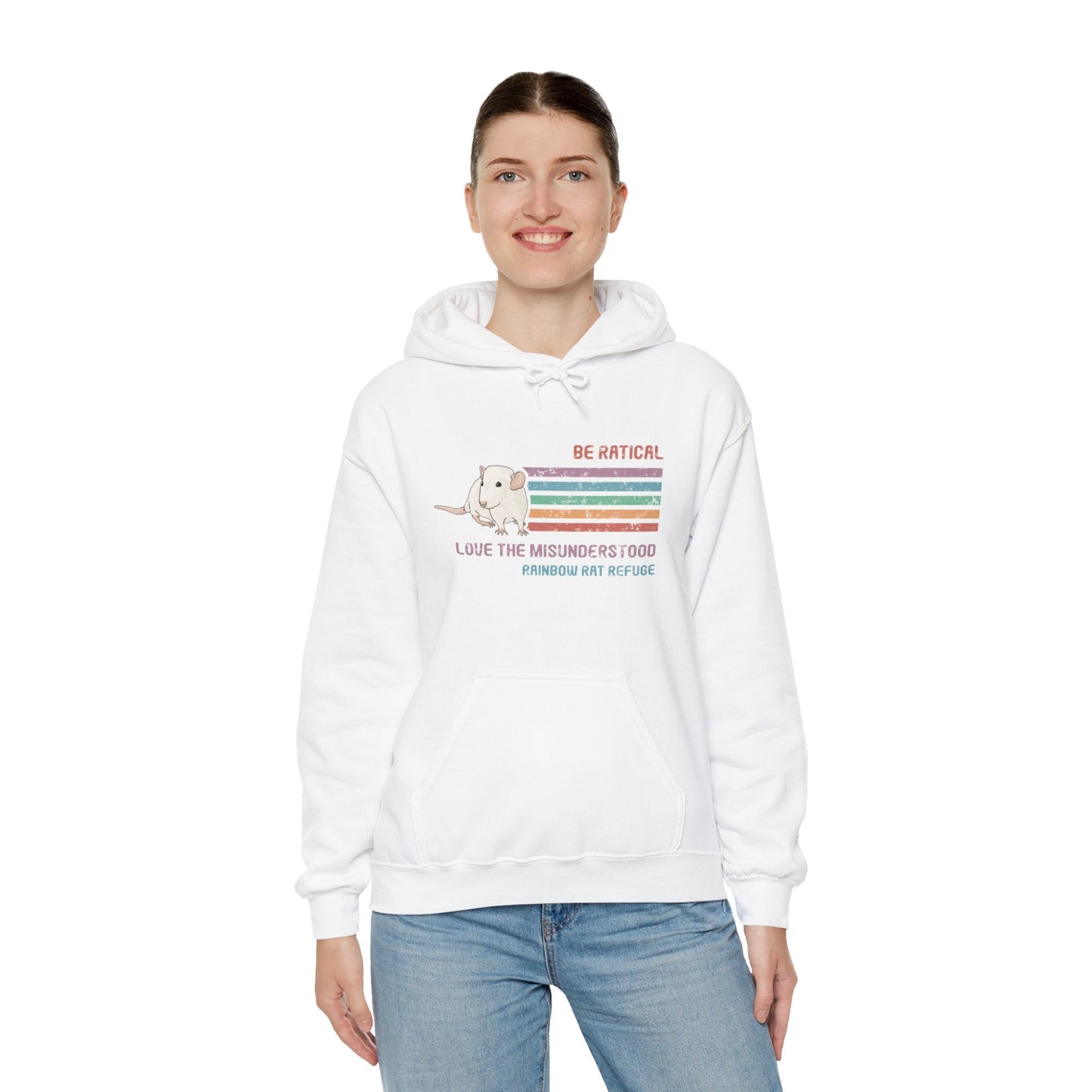 Fish | Rainbow Rat Refuge | FUNDRAISER | **AMERICAN PRINTER** | Hooded Sweatshirt - Detezi Designs-31333564767371381197