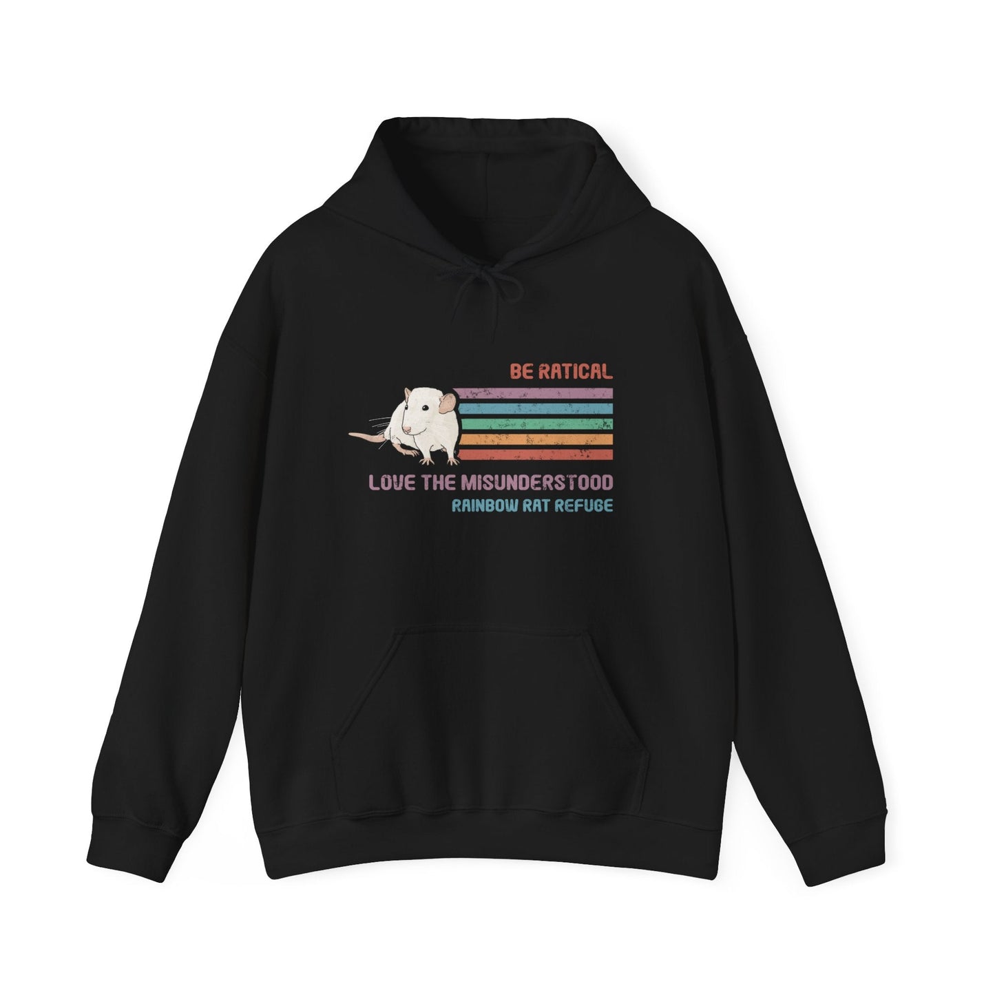 Fish | Rainbow Rat Refuge | FUNDRAISER | **AMERICAN PRINTER** | Hooded Sweatshirt - Detezi Designs-88136394777256204566