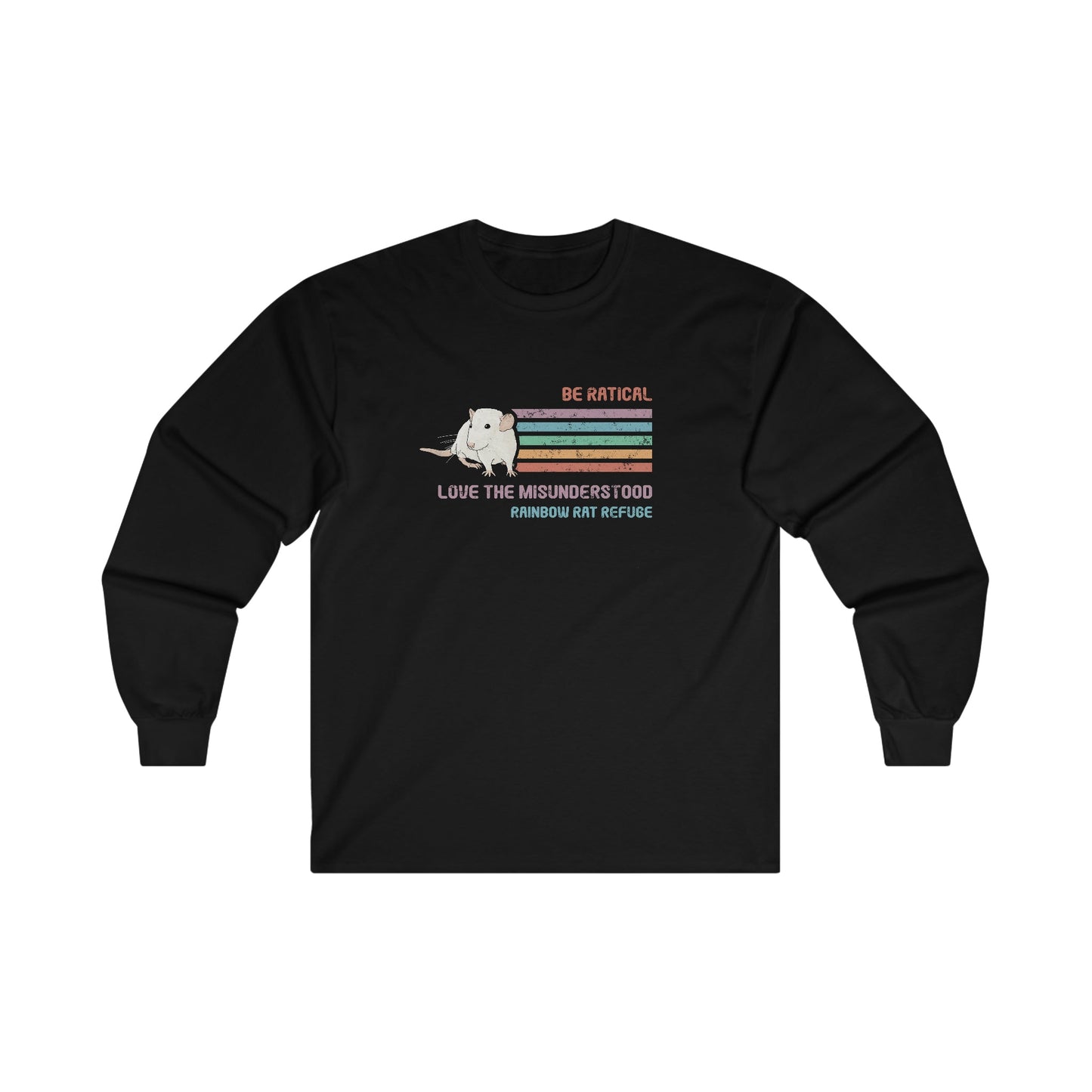 Fish | Rainbow Rat Refuge | FUNDRAISER | **AMERICAN PRINTER** | Long Sleeve Tee - Detezi Designs-15331949044632024694