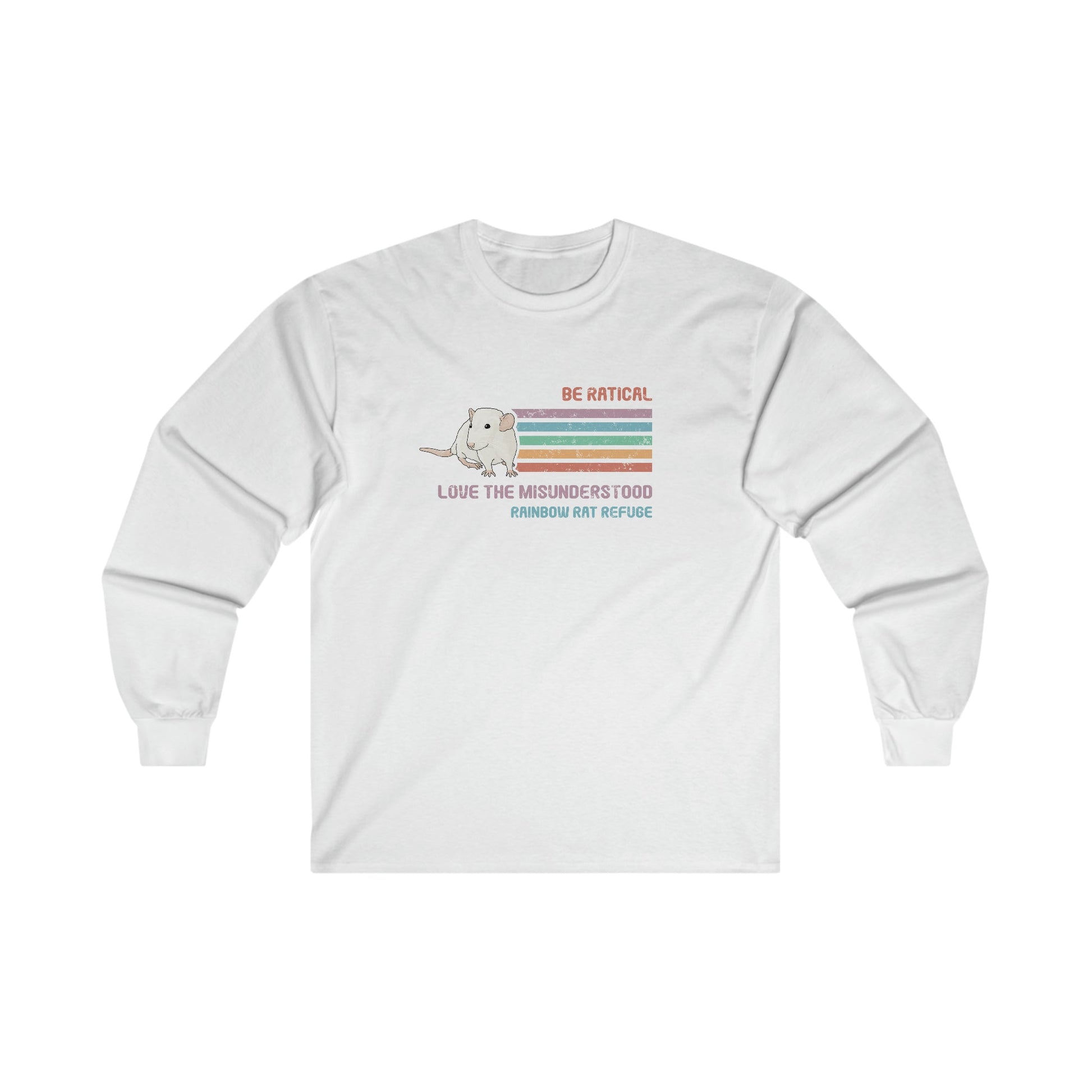 Fish | Rainbow Rat Refuge | FUNDRAISER | **AMERICAN PRINTER** | Long Sleeve Tee - Detezi Designs-48282274232965000064