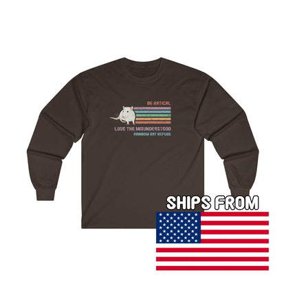 Fish | Rainbow Rat Refuge | FUNDRAISER | **AMERICAN PRINTER** | Long Sleeve Tee - Detezi Designs-48282274232965000064