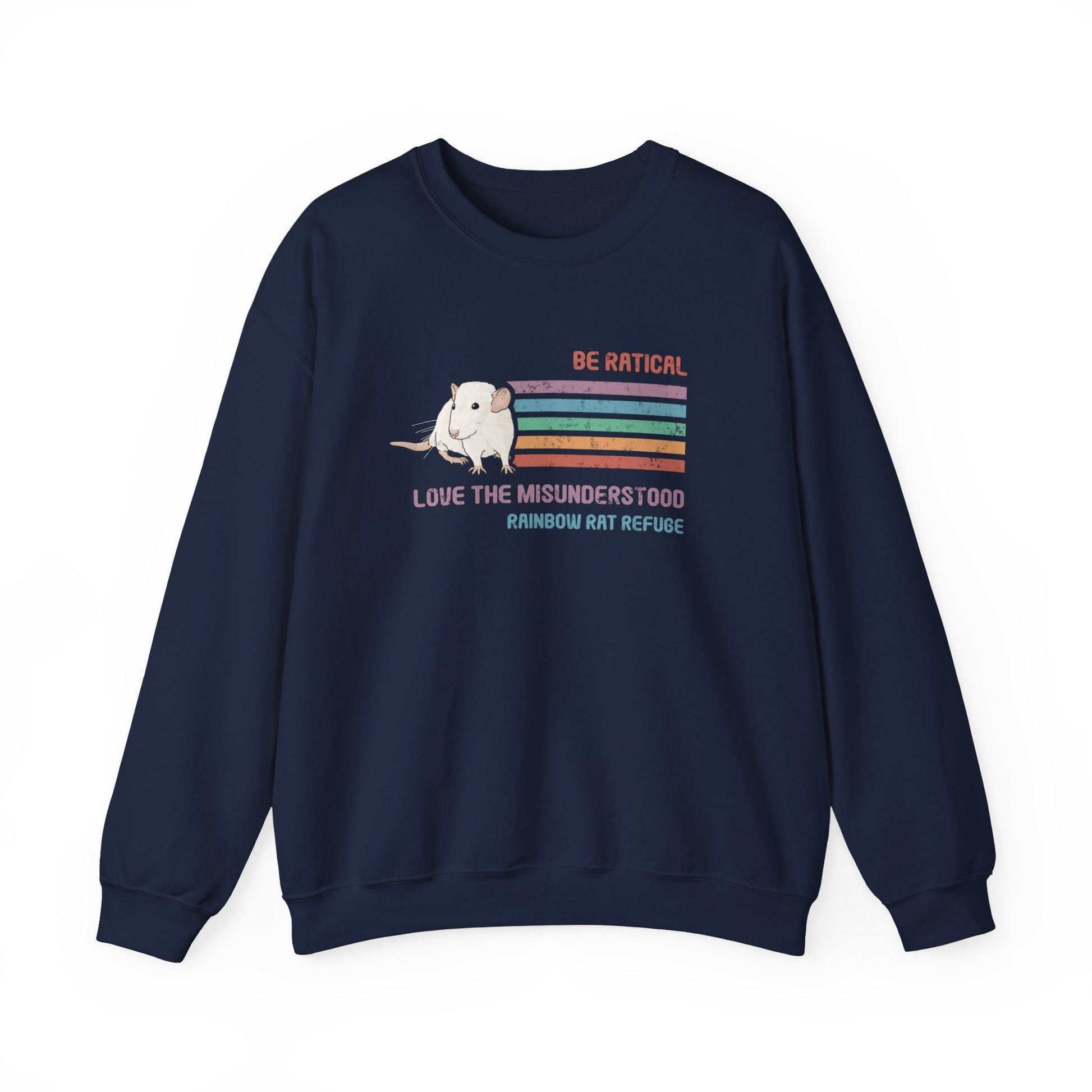 Fish | Rainbow Rat Refuge | FUNDRAISER | **CANADIAN PRINTER** | Crewneck Sweatshirt - Detezi Designs-15479821920753336479