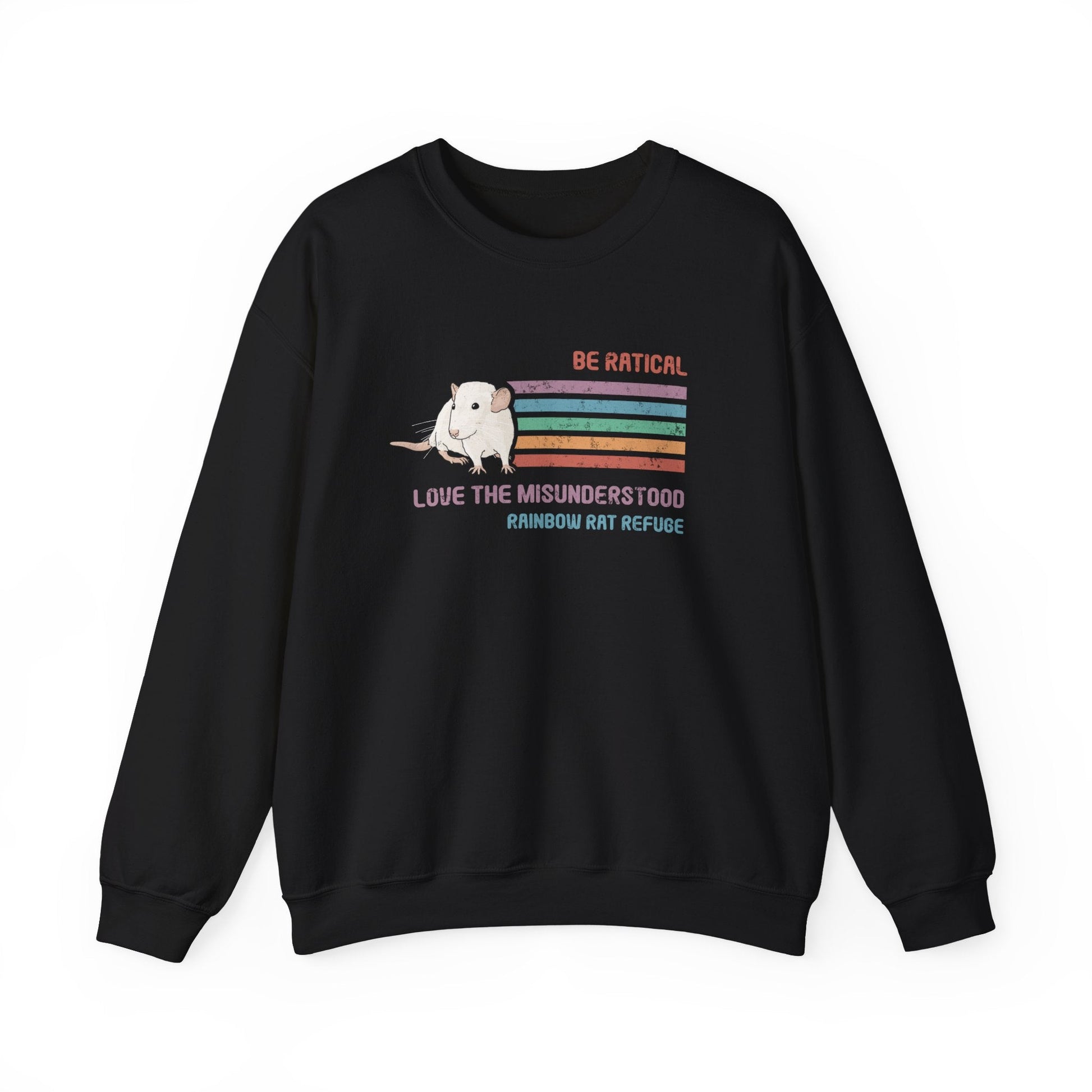 Fish | Rainbow Rat Refuge | FUNDRAISER | **CANADIAN PRINTER** | Crewneck Sweatshirt - Detezi Designs-25489705882406988994