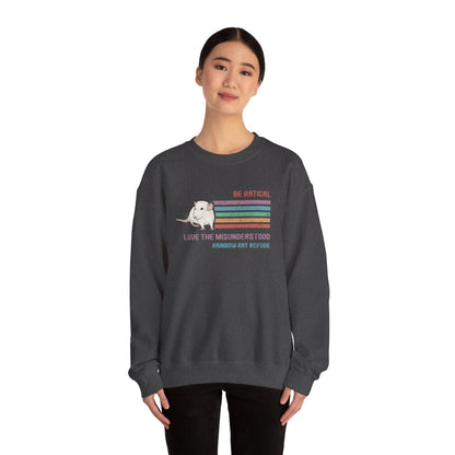 Fish | Rainbow Rat Refuge | FUNDRAISER | **CANADIAN PRINTER** | Crewneck Sweatshirt - Detezi Designs-26442221356221716026