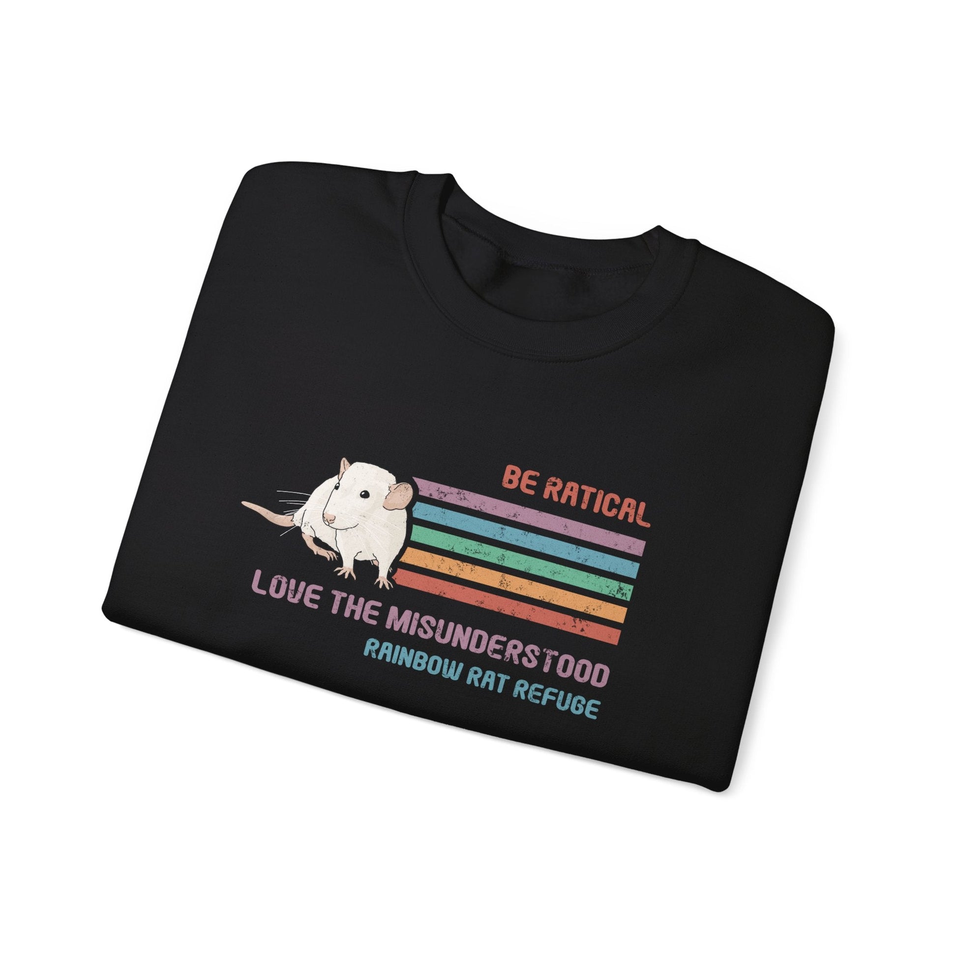 Fish | Rainbow Rat Refuge | FUNDRAISER | **CANADIAN PRINTER** | Crewneck Sweatshirt - Detezi Designs-62270135518512594562