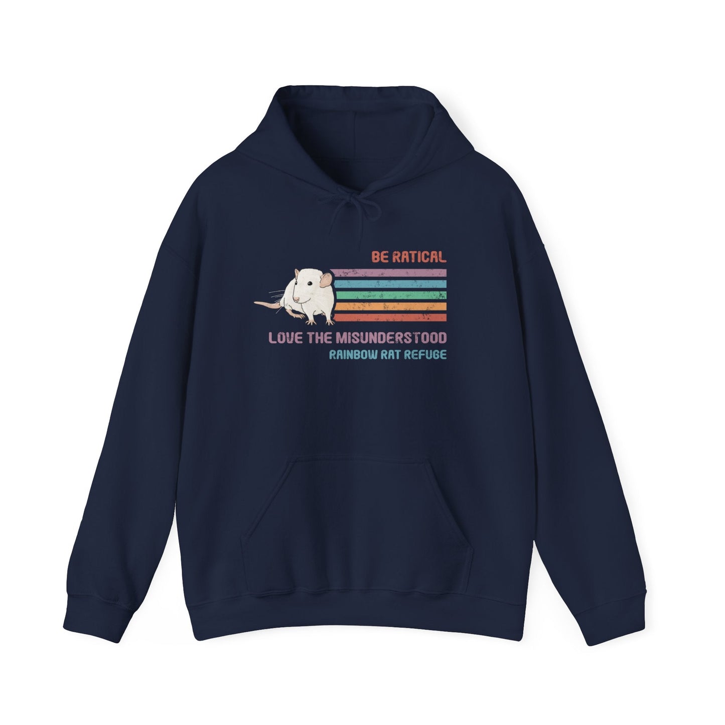 Fish | Rainbow Rat Refuge | FUNDRAISER | **CANADIAN PRINTER** | Hooded Sweatshirt - Detezi Designs-12118845524379346713