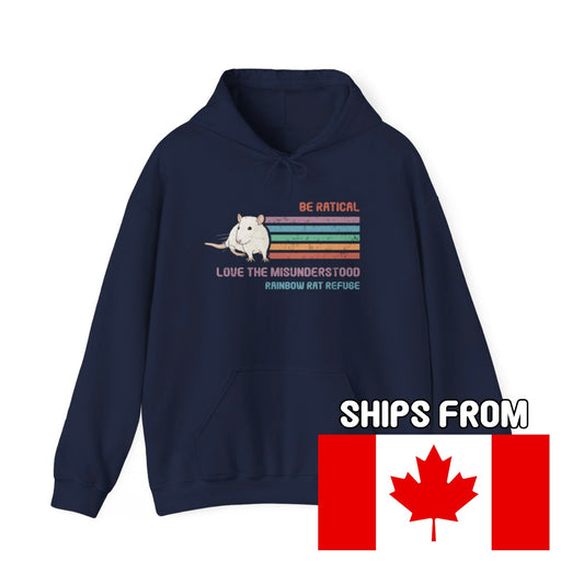 Fish | Rainbow Rat Refuge | FUNDRAISER | **CANADIAN PRINTER** | Hooded Sweatshirt - Detezi Designs-24988699099736016243
