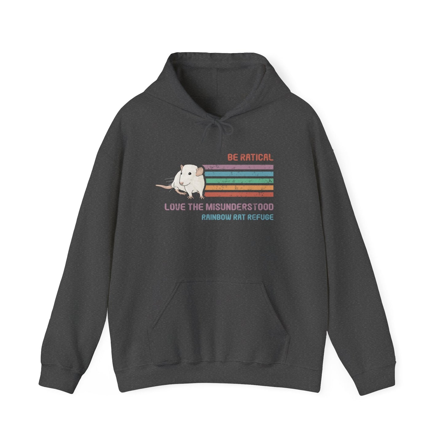 Fish | Rainbow Rat Refuge | FUNDRAISER | **CANADIAN PRINTER** | Hooded Sweatshirt - Detezi Designs-24988699099736016243