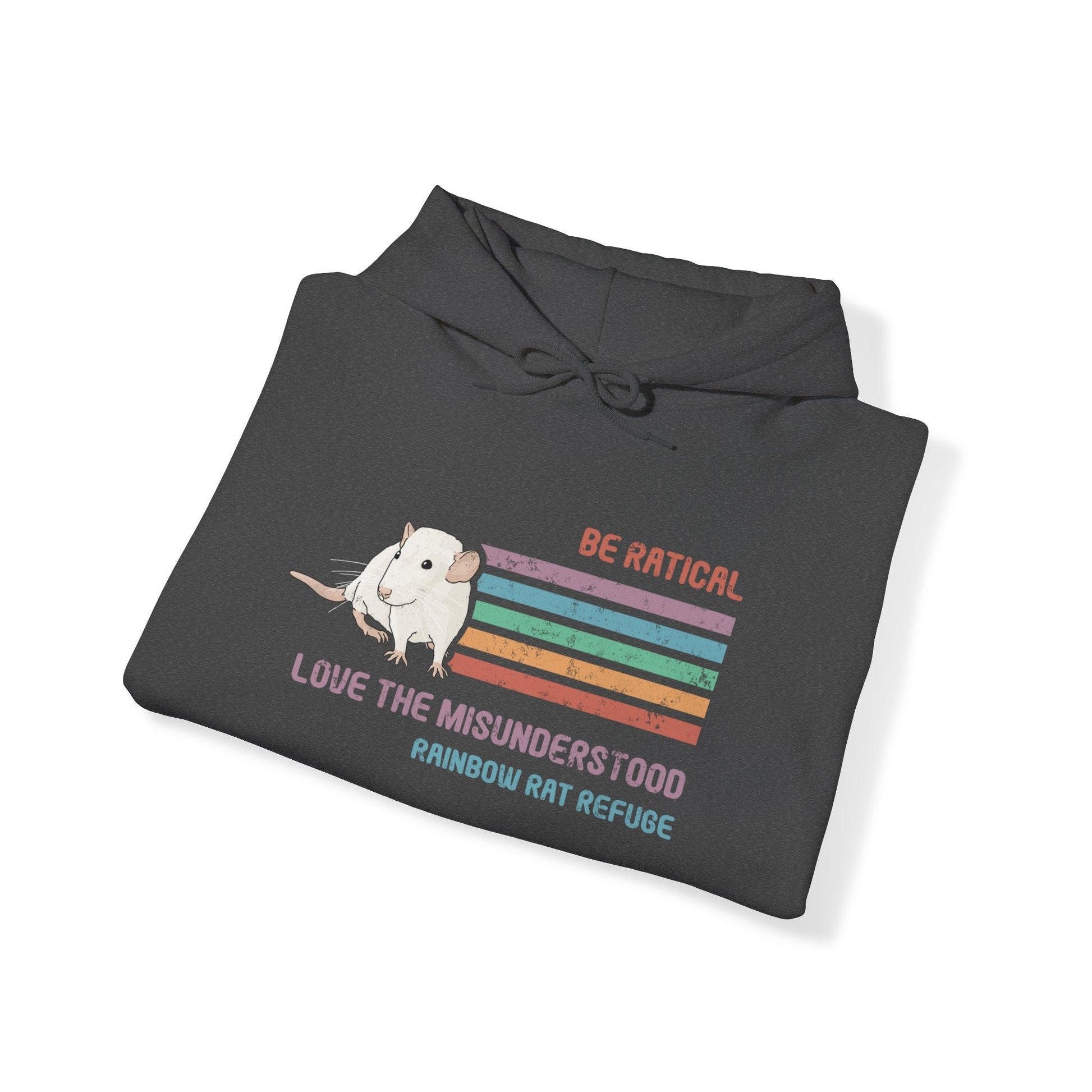 Fish | Rainbow Rat Refuge | FUNDRAISER | **CANADIAN PRINTER** | Hooded Sweatshirt - Detezi Designs-27315342534869263739