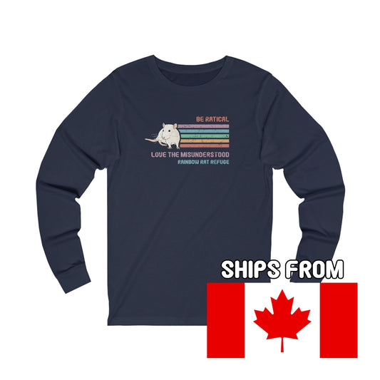 Fish | Rainbow Rat Refuge | FUNDRAISER | **CANADIAN PRINTER** | Long Sleeve Tee - Detezi Designs-32647264353134506891
