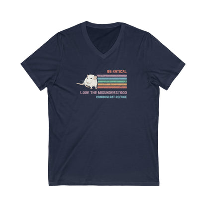 Fish | Rainbow Rat Refuge | FUNDRAISER | **CANADIAN PRINTER** | Unisex V-Neck Tee - Detezi Designs-33683938860113756914