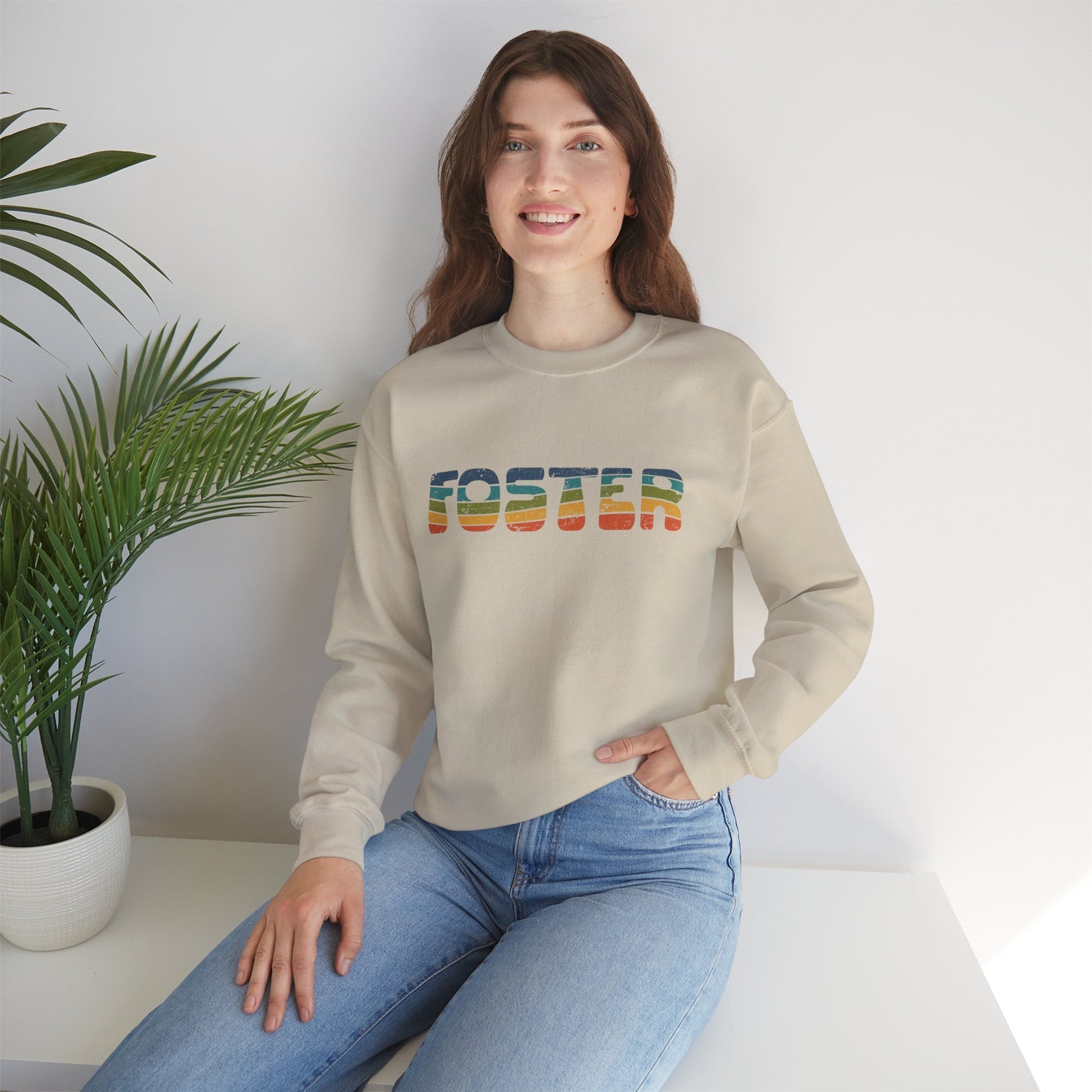 Foster Retro | Crewneck Sweatshirt - Detezi Designs-96226276923473743877