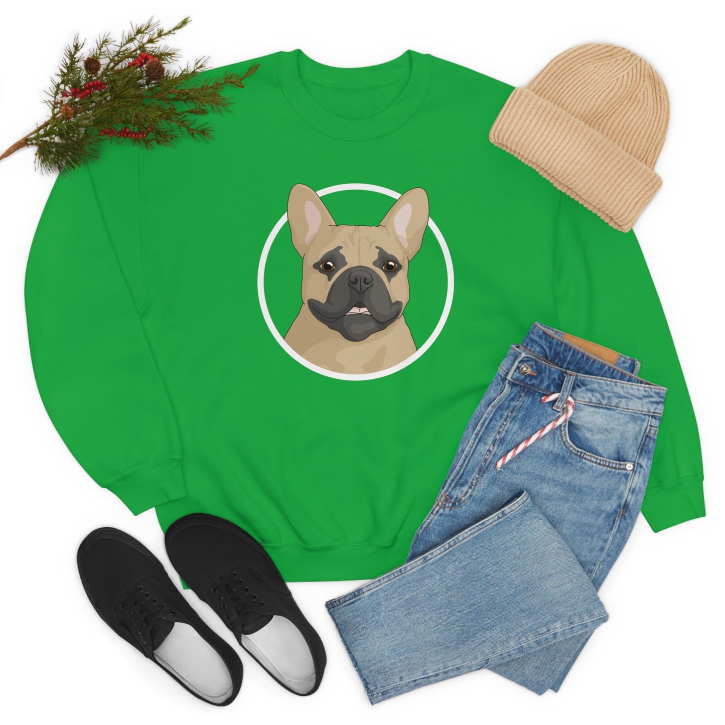 French Bulldog Circle | Crewneck Sweatshirt - Detezi Designs-21204122859808772018