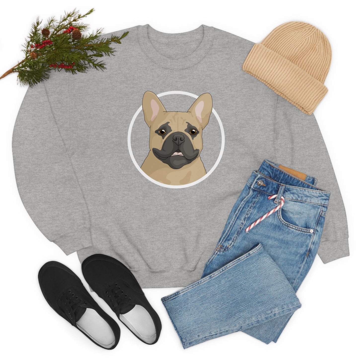 French Bulldog Circle | Crewneck Sweatshirt - Detezi Designs-21204122859808772018