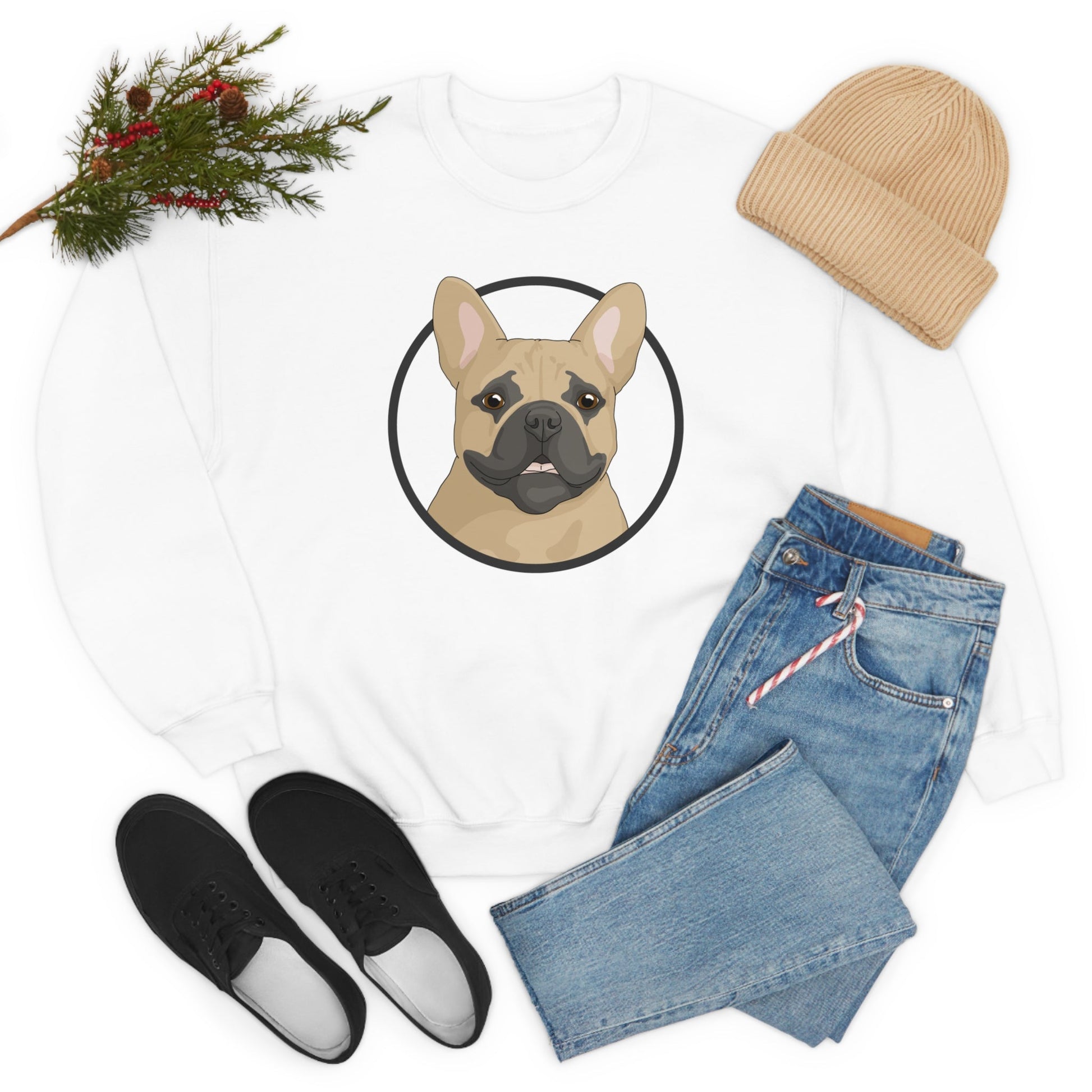 French Bulldog Circle | Crewneck Sweatshirt - Detezi Designs-21204122859808772018