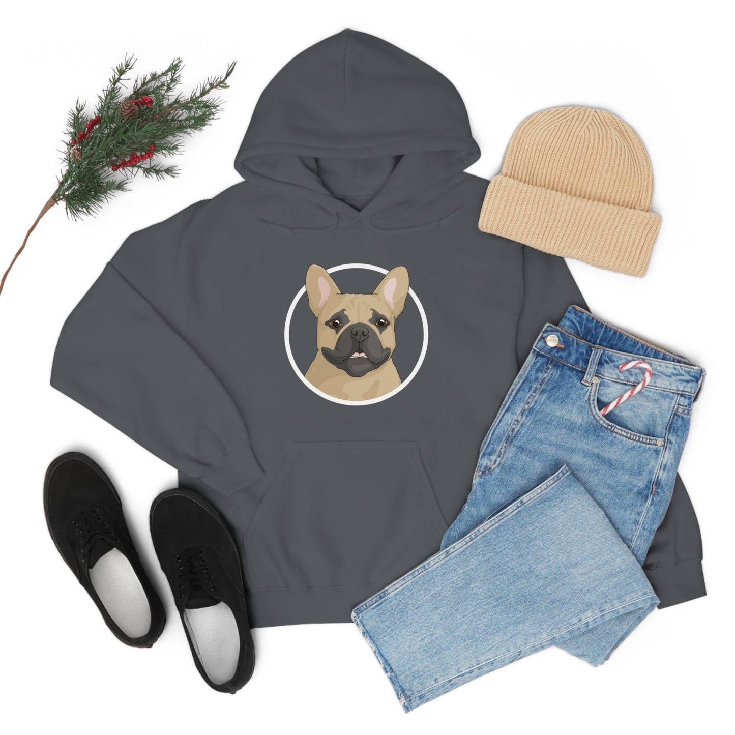 French Bulldog Circle | Hooded Sweatshirt - Detezi Designs-15239994697070695312