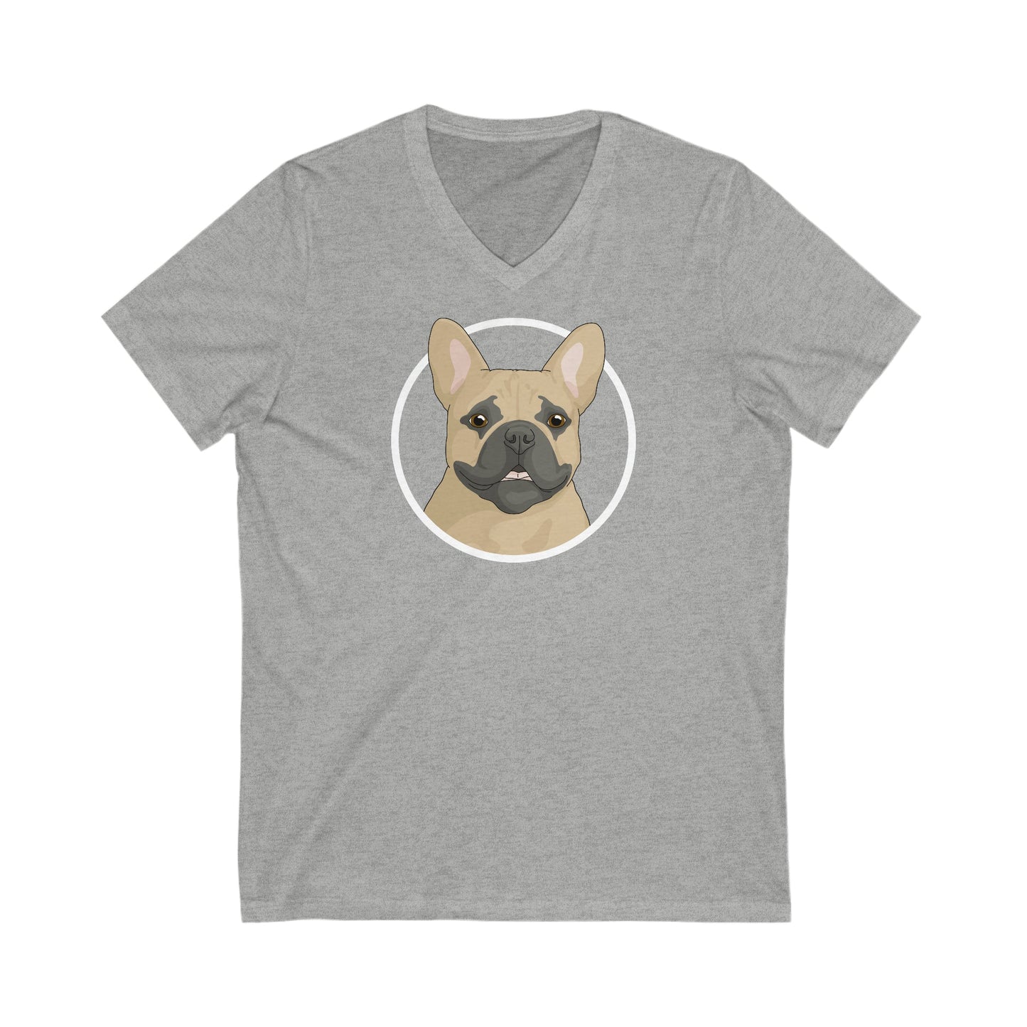 French Bulldog Circle | Unisex V-Neck Tee - Detezi Designs-16625252238802601242